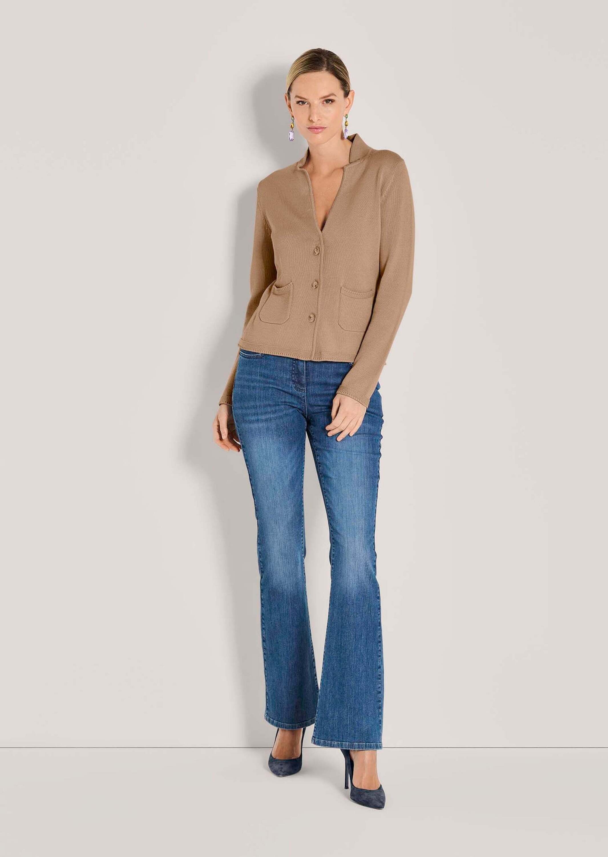 MADELEINE Strickjacke »Strickblazer Eleganter Blazer mit feinem Glattstrick« Hautsympathische Baumwolle