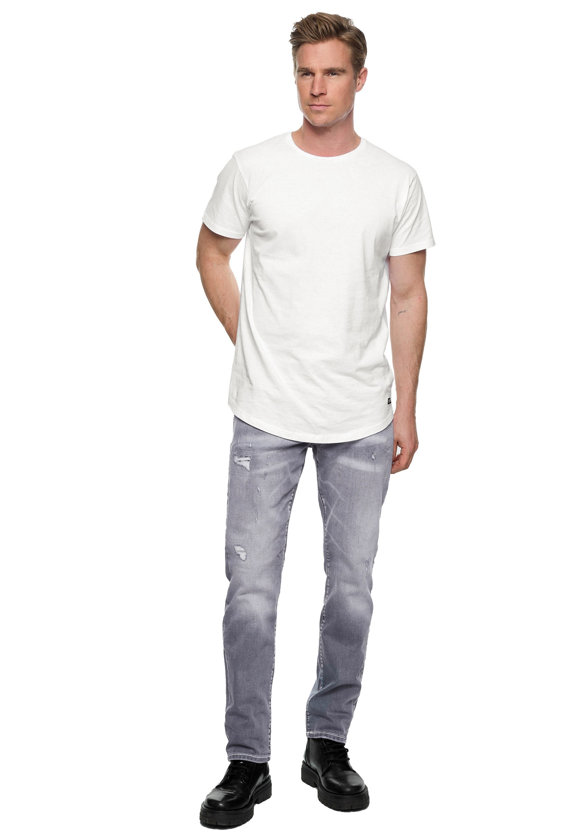 Rusty Neal Straight-Jeans »ODAR«, Mit farblich abgesetzten Ziernähten