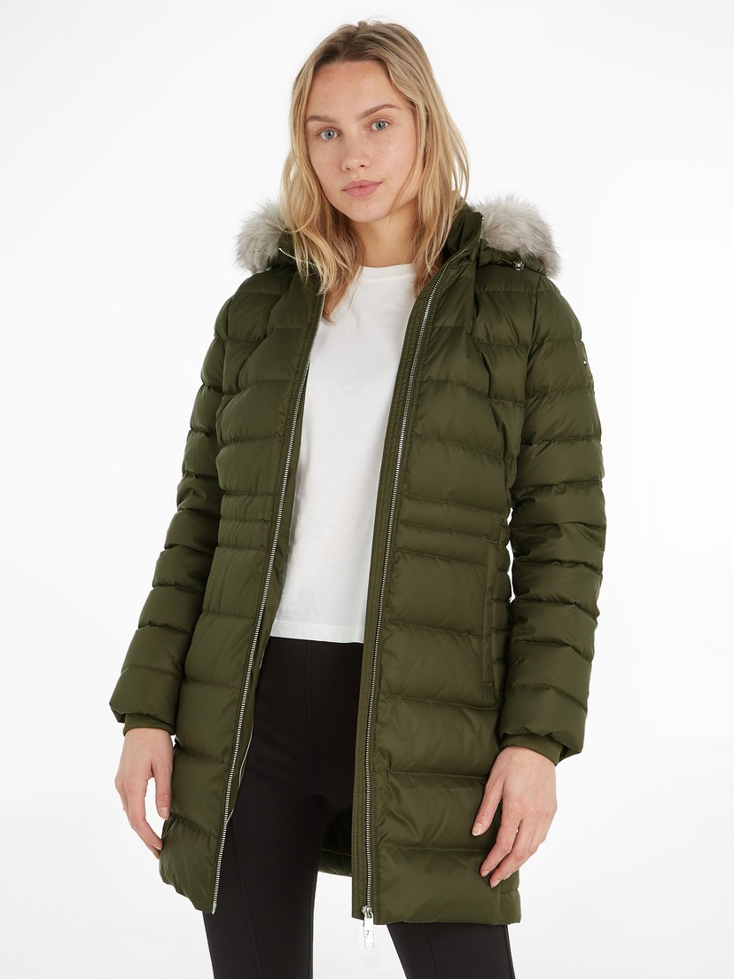 Tommy Hilfiger DOWN TYRA | FUR«, PLUS Steppmantel WITH COAT »CRV kaufen SIZE BAUR CURVE Curve online