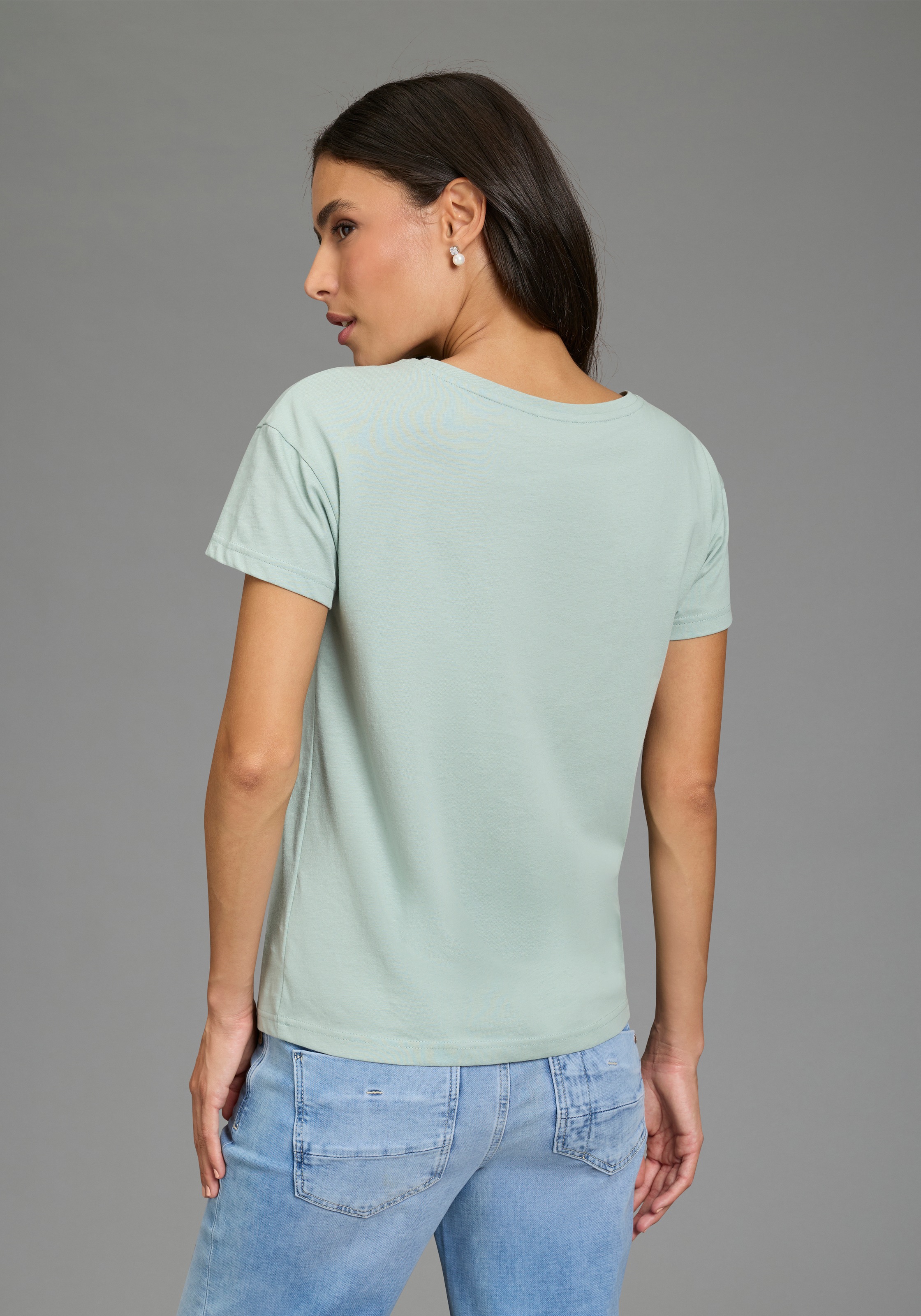 AJC T-Shirt Basic-Stil, Oversize-Passform, Rundhalsausschnitt günstig online kaufen