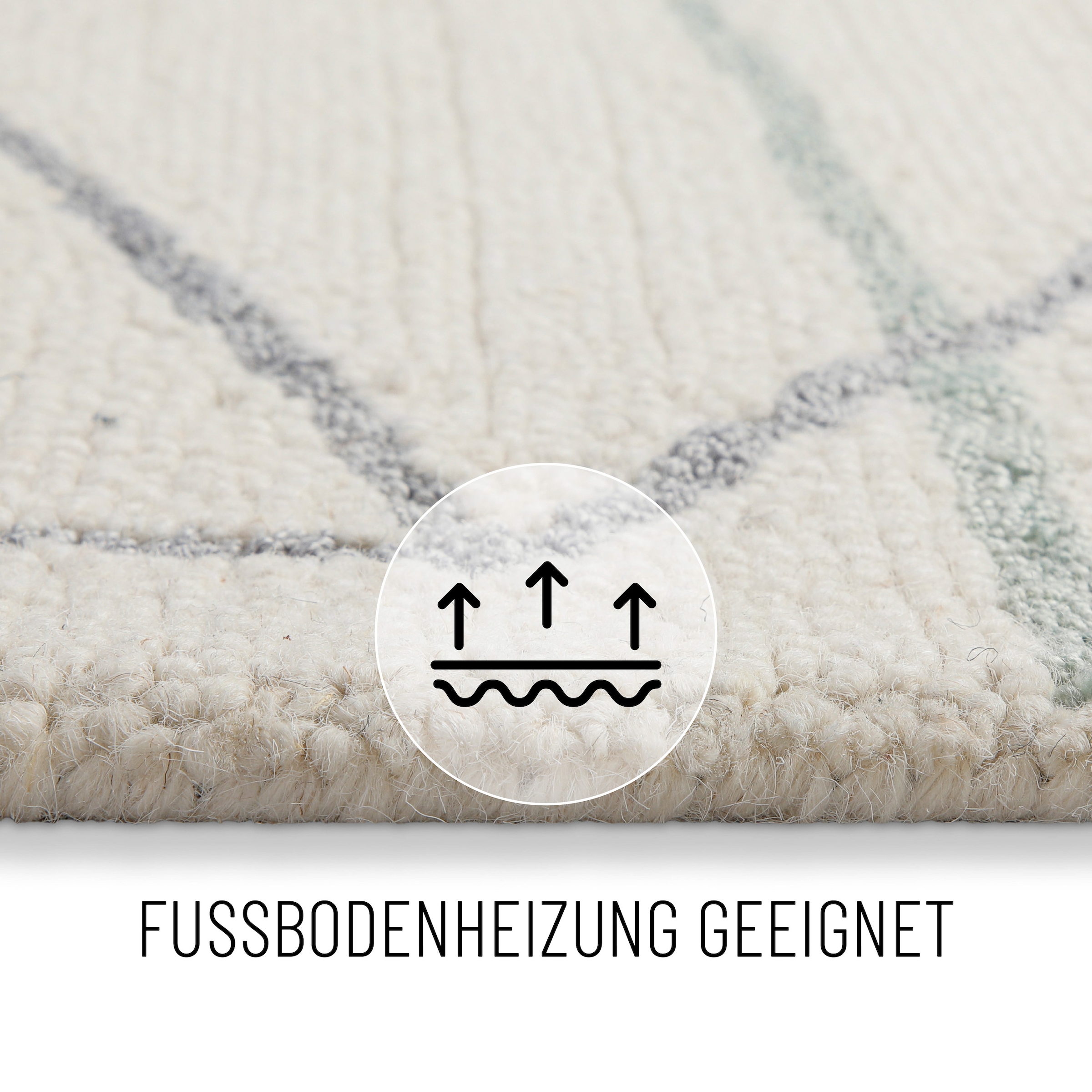 Wecon home Teppich »Nox«, rechteckig, 6 mm Höhe, Wollteppich, abstrakt, hochwertig, handgetuftet, robust, modern