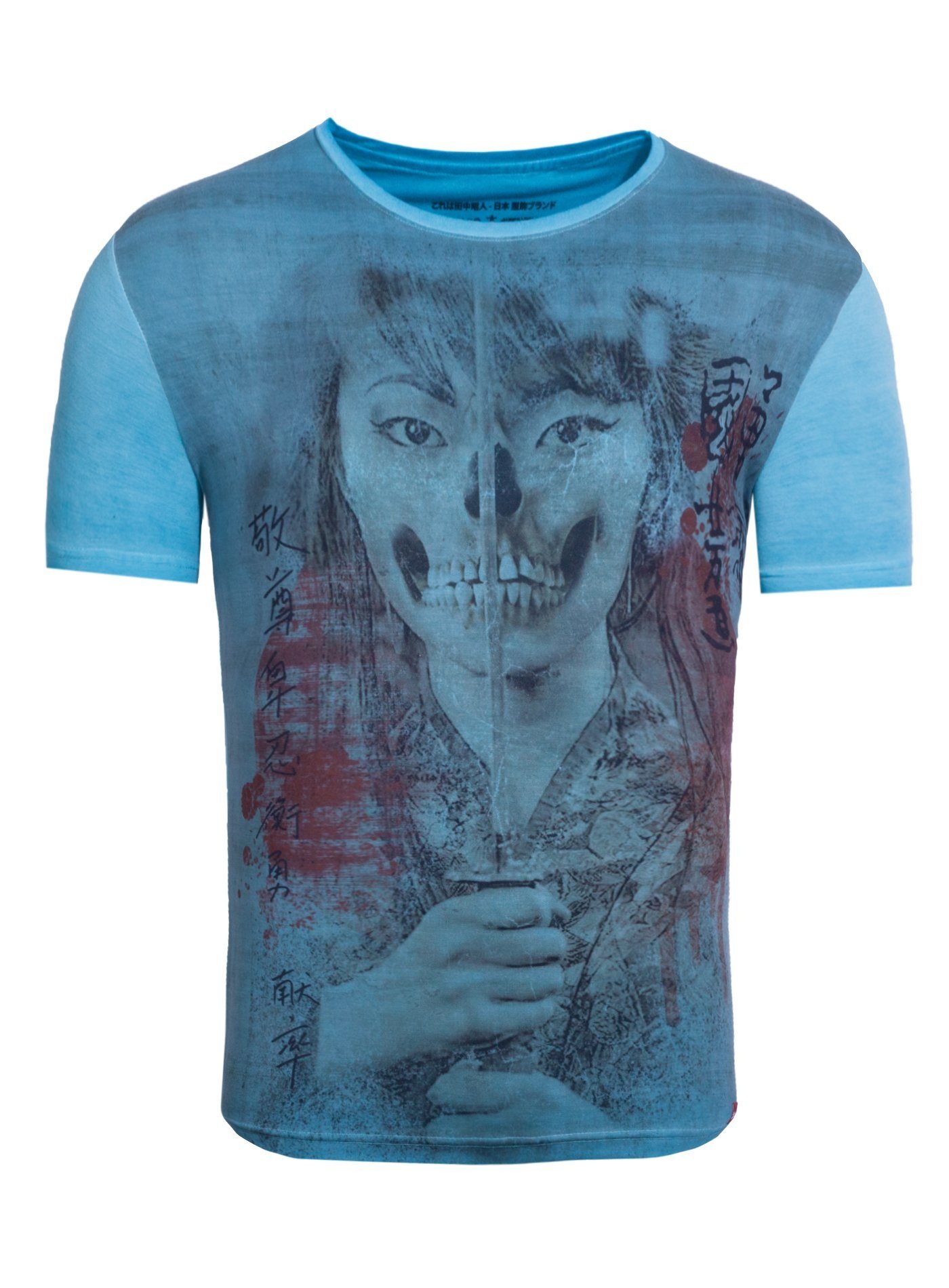 Print-Shirt Geisha Skull