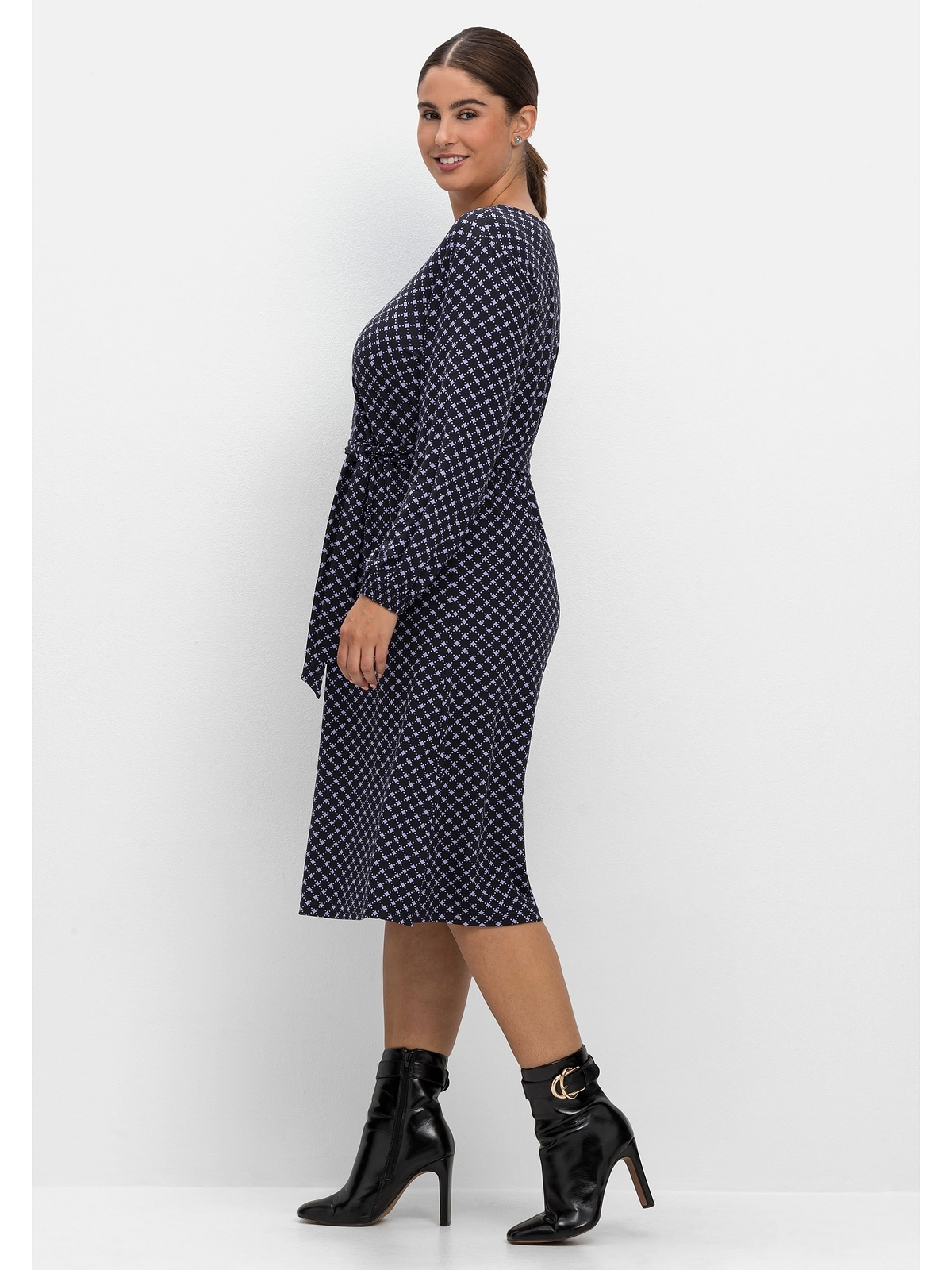 kaufen »Große Sheego Größen«, Alloverprint für BAUR Jerseykleid in mit Petite-Größe, |