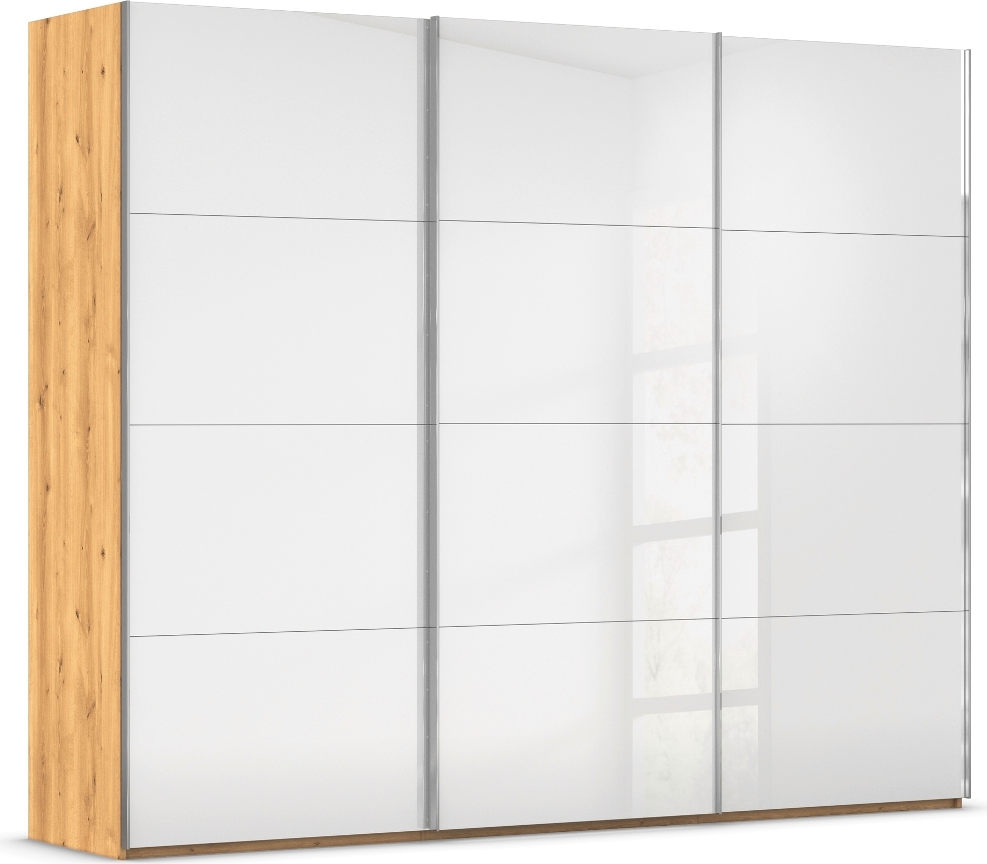 rauch Schwebetürenschrank "Kleiderschrank Schrank Garderobe Schlafzimmerschrank SCALE-FYRA" edle viergeteilte Türen mit Glas-Front viele Farben MADE IN GERMANY