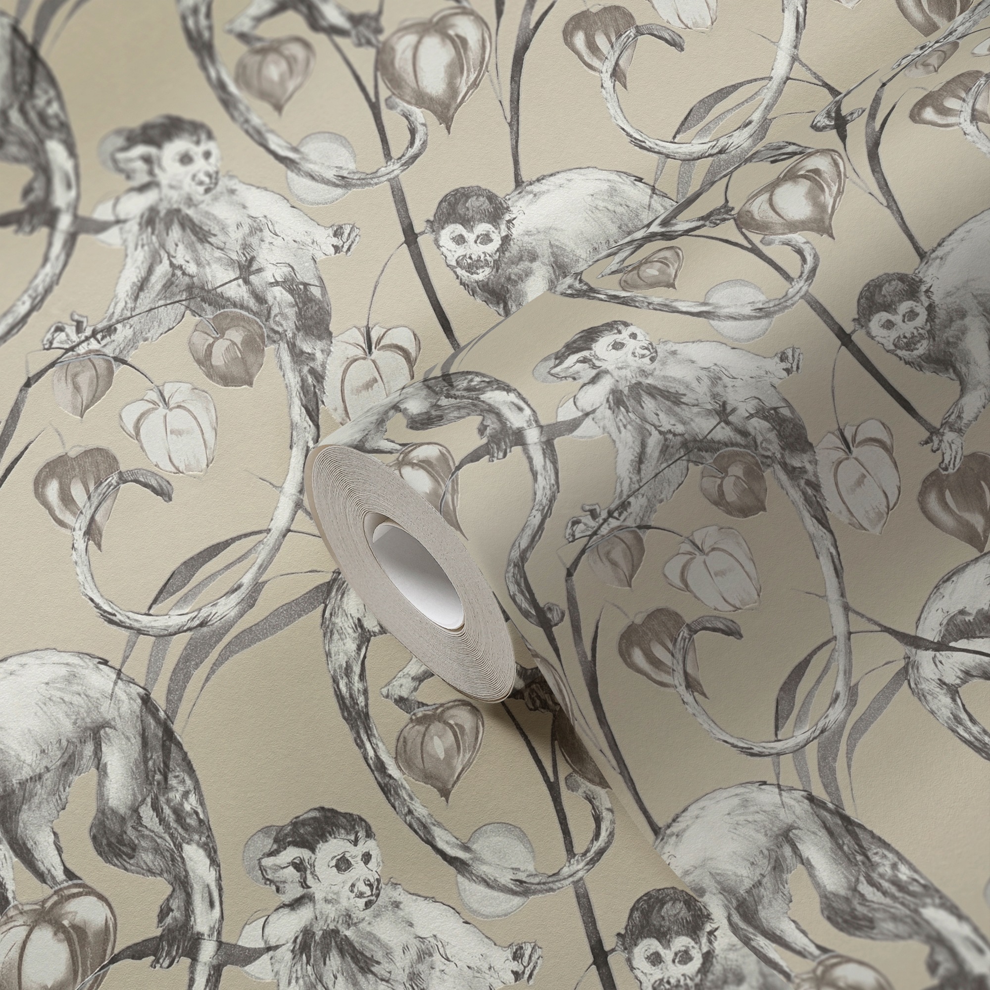 METROPOLIS BY MICHALSKY LIVING Vliestapete »Change is good, Mad Monkeys« botanisch | floral | tropisch leicht strukturiert Designertapete Tapete Dschungel Tapeten Wohnzimmer Schlafzimmer Küche