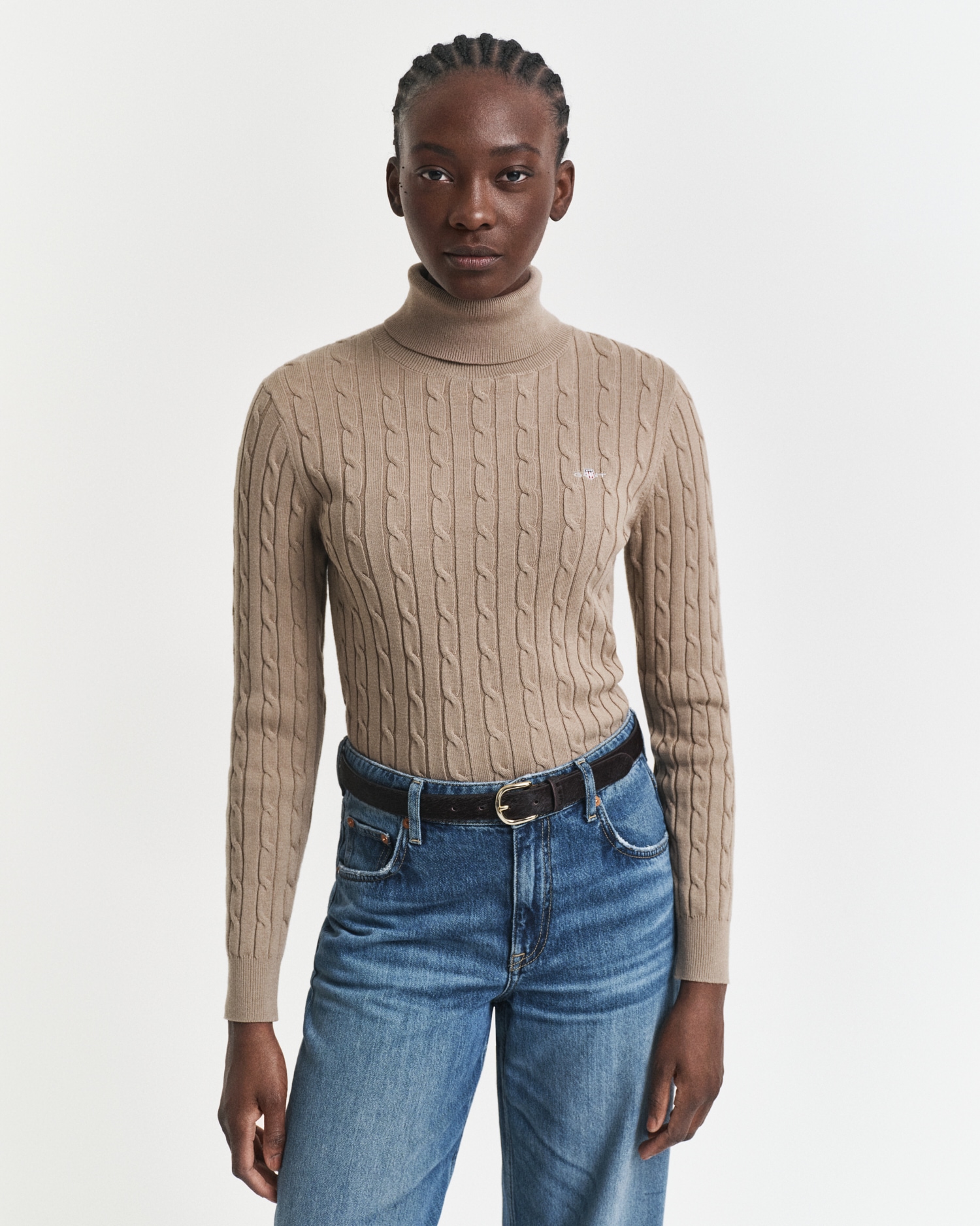 Gant Rollkragenpullover "STRETCH COTTON CABLE TURTLENECK", mit Zopfmuster günstig online kaufen