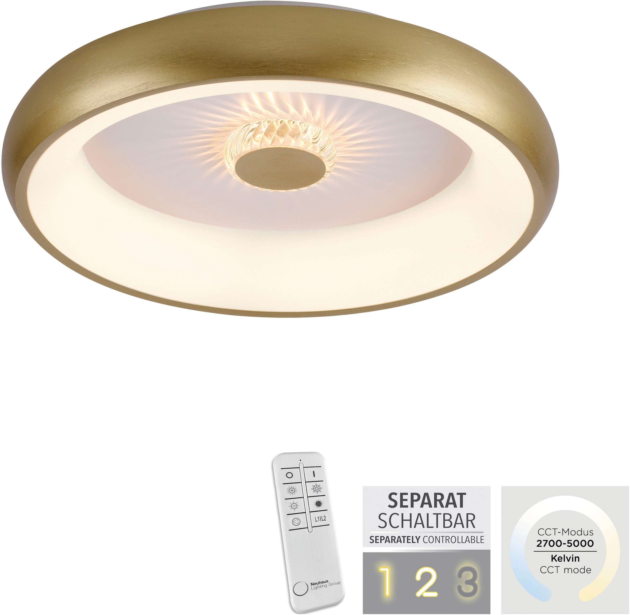 LIGHT JUST | BAUR Deckenleuchte 1 LED flammig-flammig »VERTIGO«,