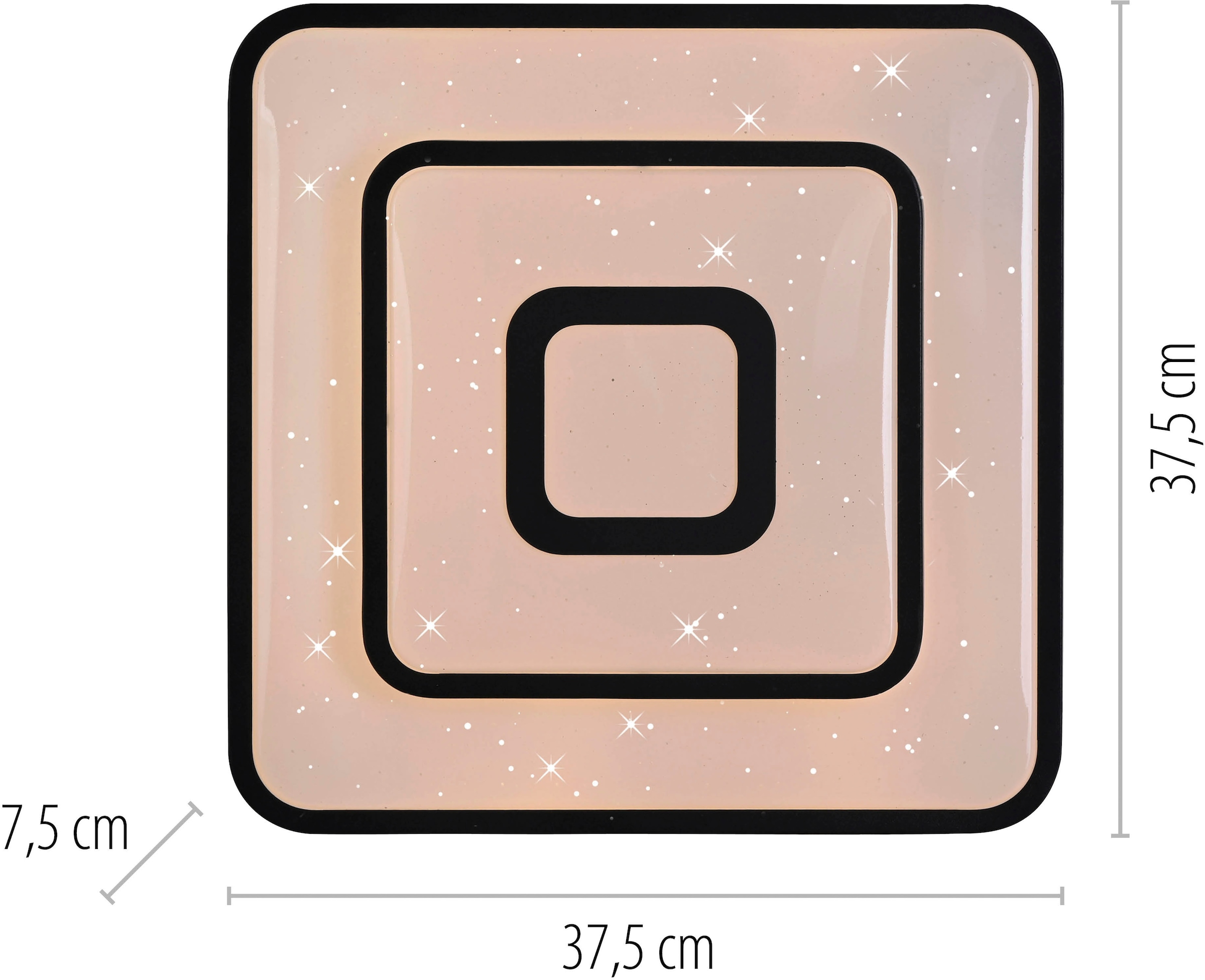 JUST LIGHT LED Deckenleuchte »TURANUS« LED-Board 1 Stk. Warmweiß Starry-Cover