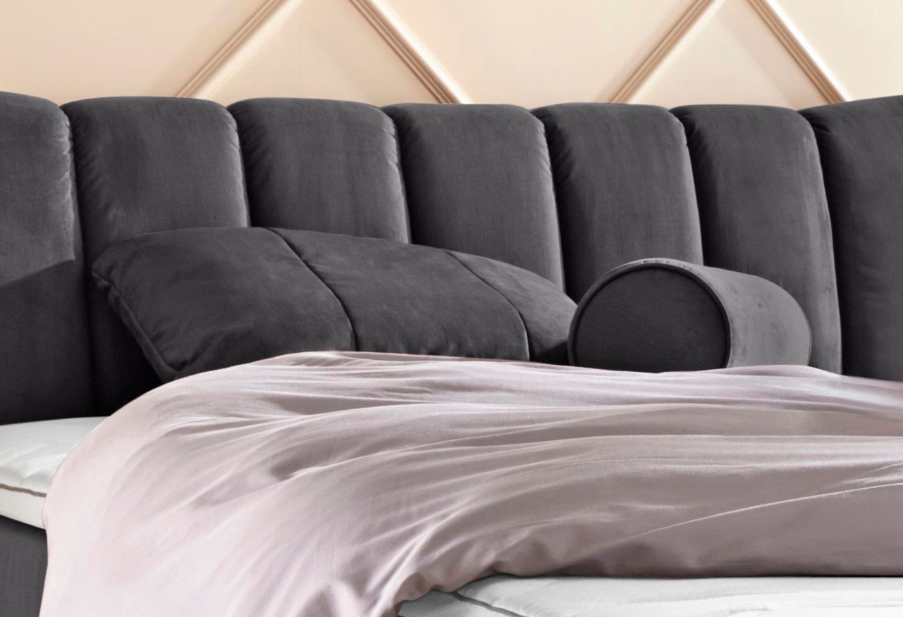 Leonique Dekokissen »Océane«, passend zum Bett Oceáne in Samtvelours und Feinstruktur, 2-er Set