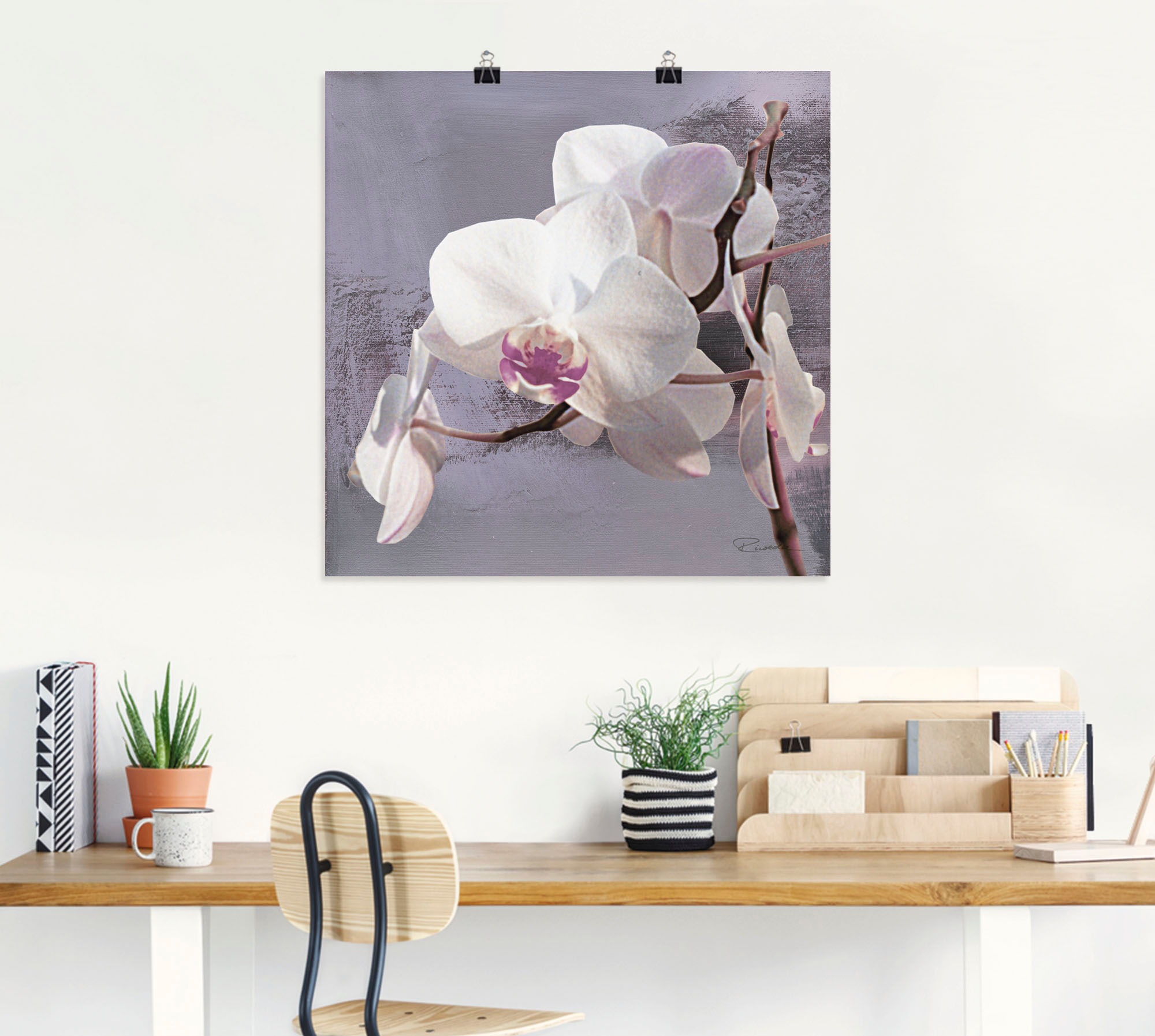 Artland Wandbild »Orchideen vor Violett I«, Blumen, (1 St.), als Alubild, Outdoorbild, Leinwandbild, Poster, Wandaufkleber