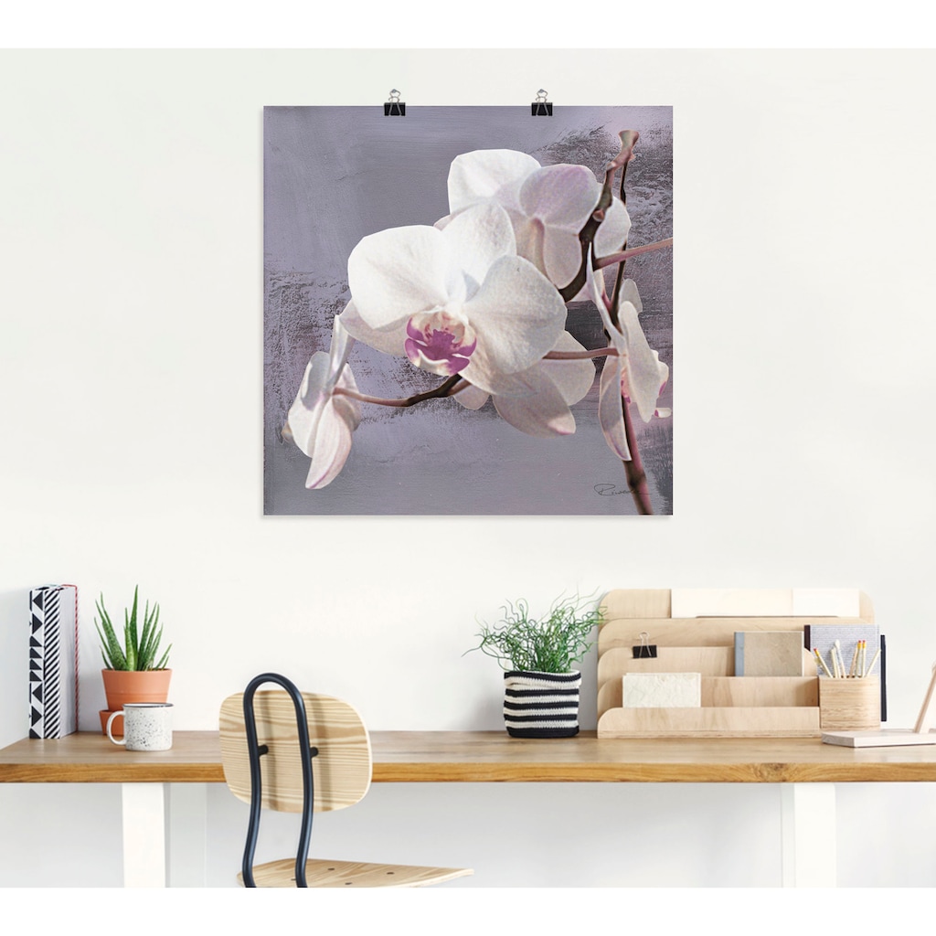 Artland Wandbild »Orchideen vor Violett I«, Blumen, (1 St.)