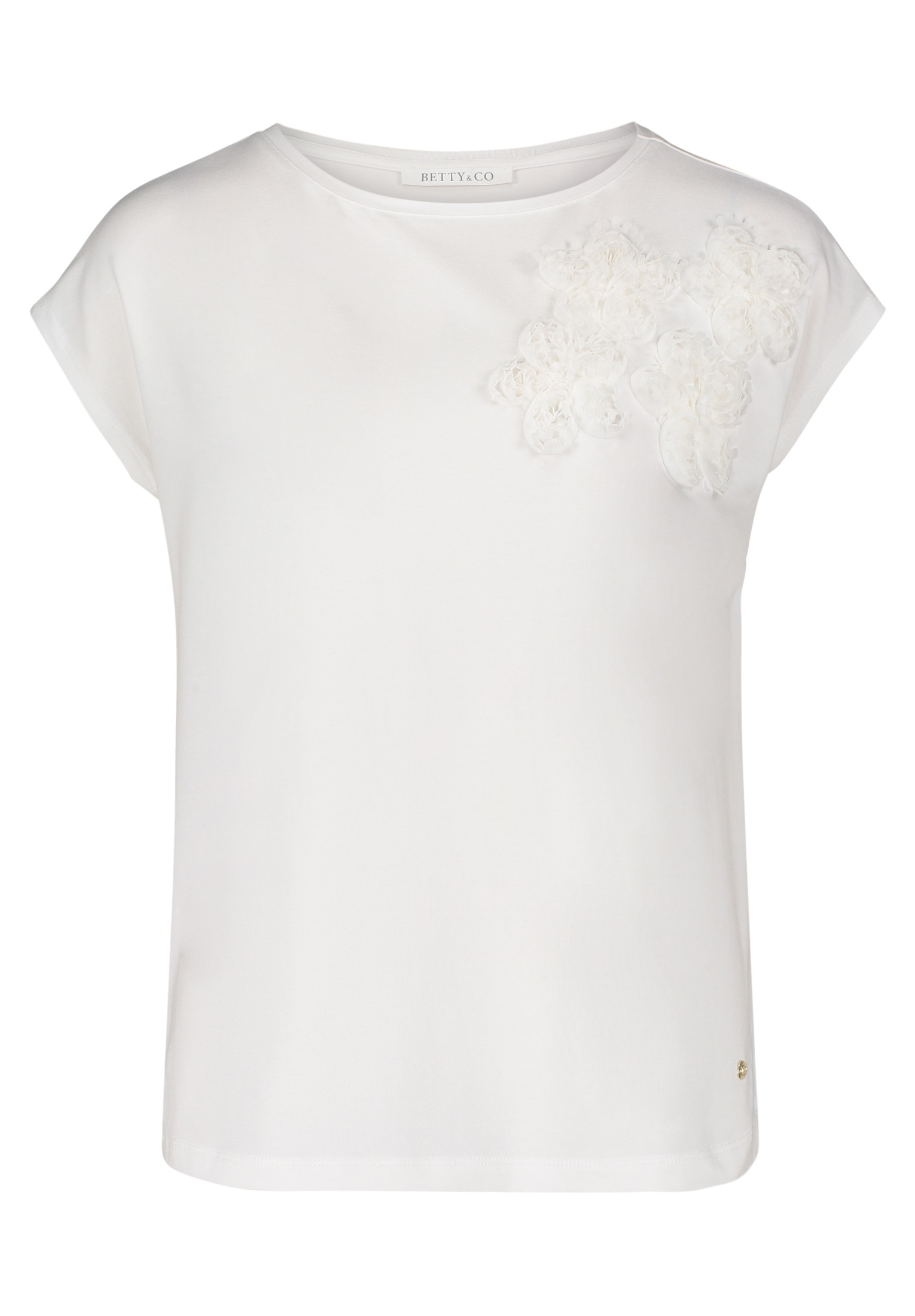 Betty&Co Kurzarmshirt »Betty & Co Casual-Shirt mit Applikation«, (1 tlg.), Aufgesteppte Bänder