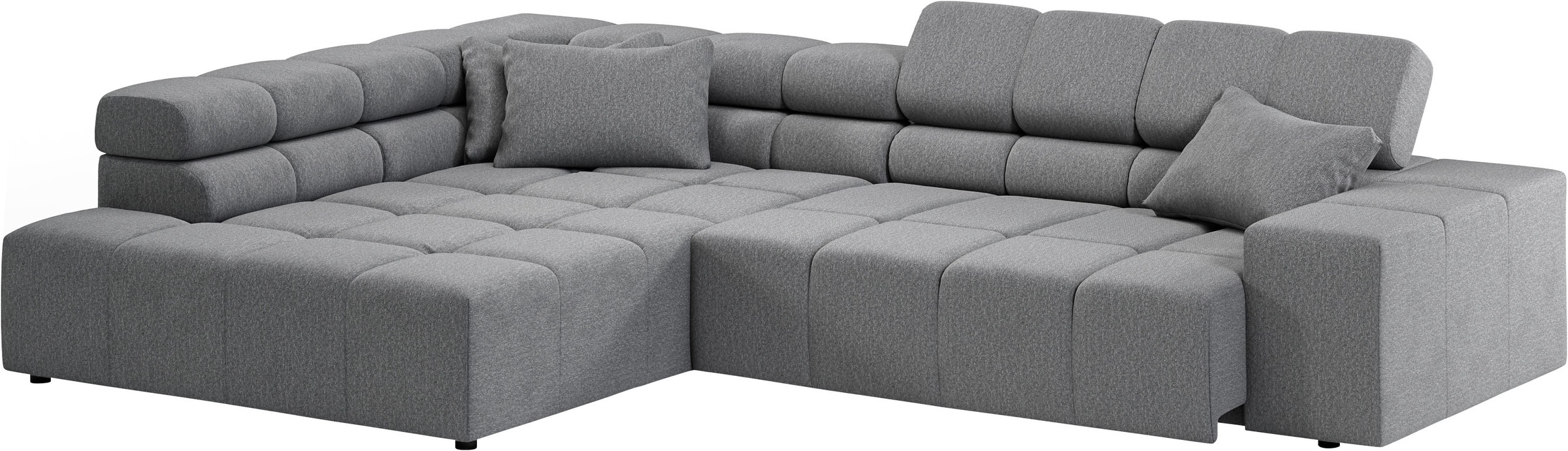 INOSIGN Ecksofa »Ancona incl. Kopfteilverstellung, Zierkissen Breite 319cm, L-Form«, wahlweise motorische Sitztiefenverstellung, auch in Cord + Easy Care