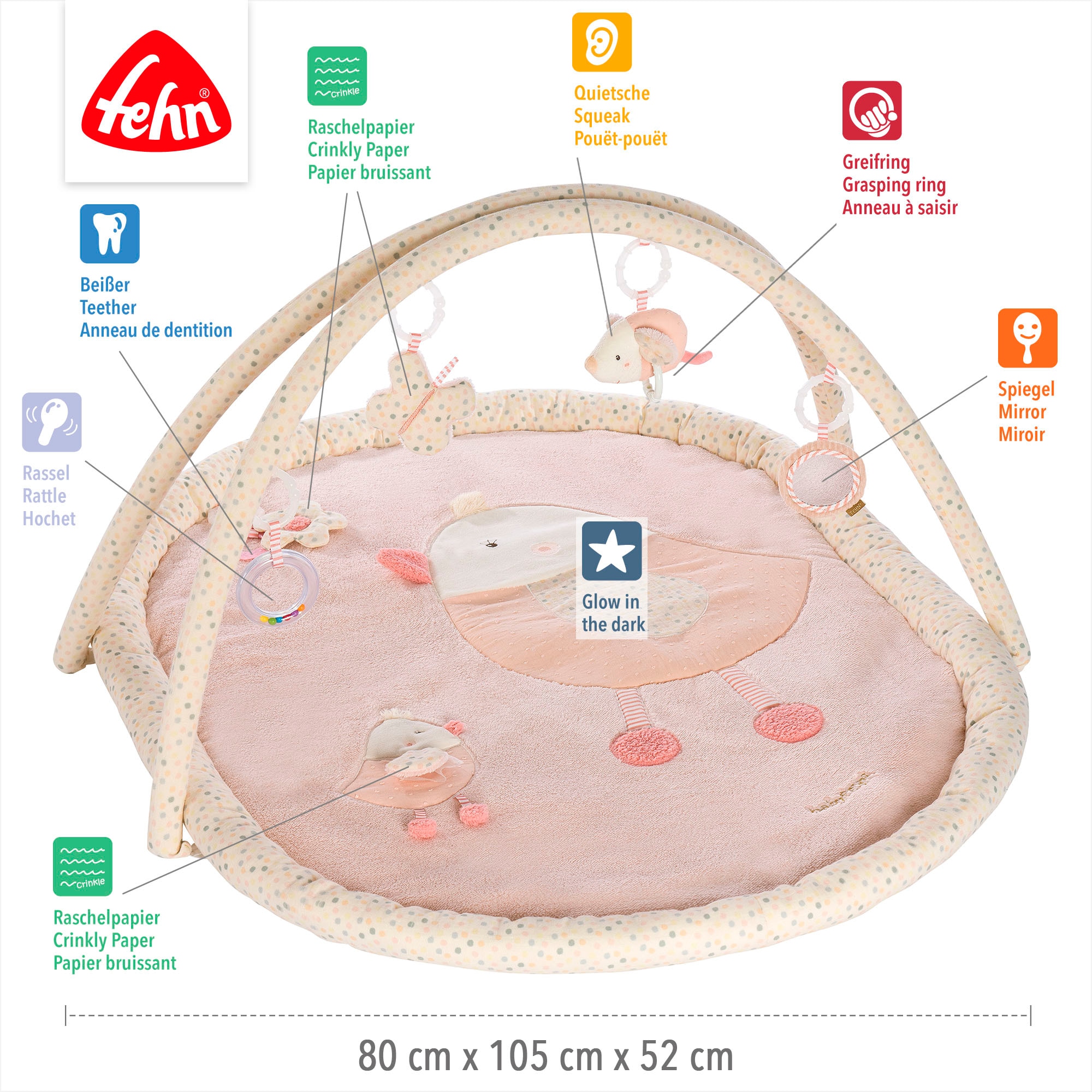 Fehn Baby Gym »feehnLAND, 3-D-Activity-Decke Vogel«