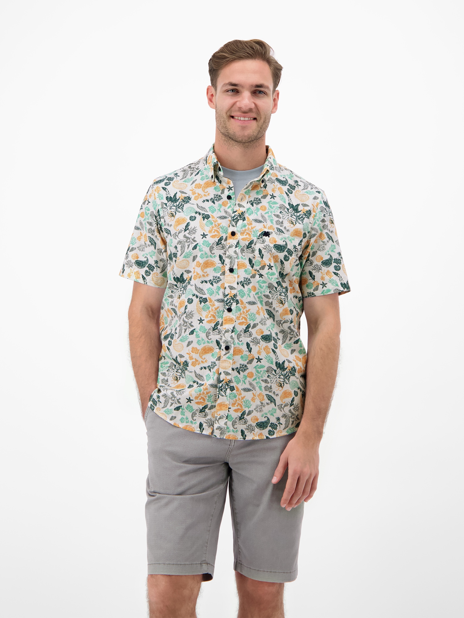 LERROS Kurzarmhemd "Kurzarmhemd mit sportivem Button-down-Kragen" günstig online kaufen