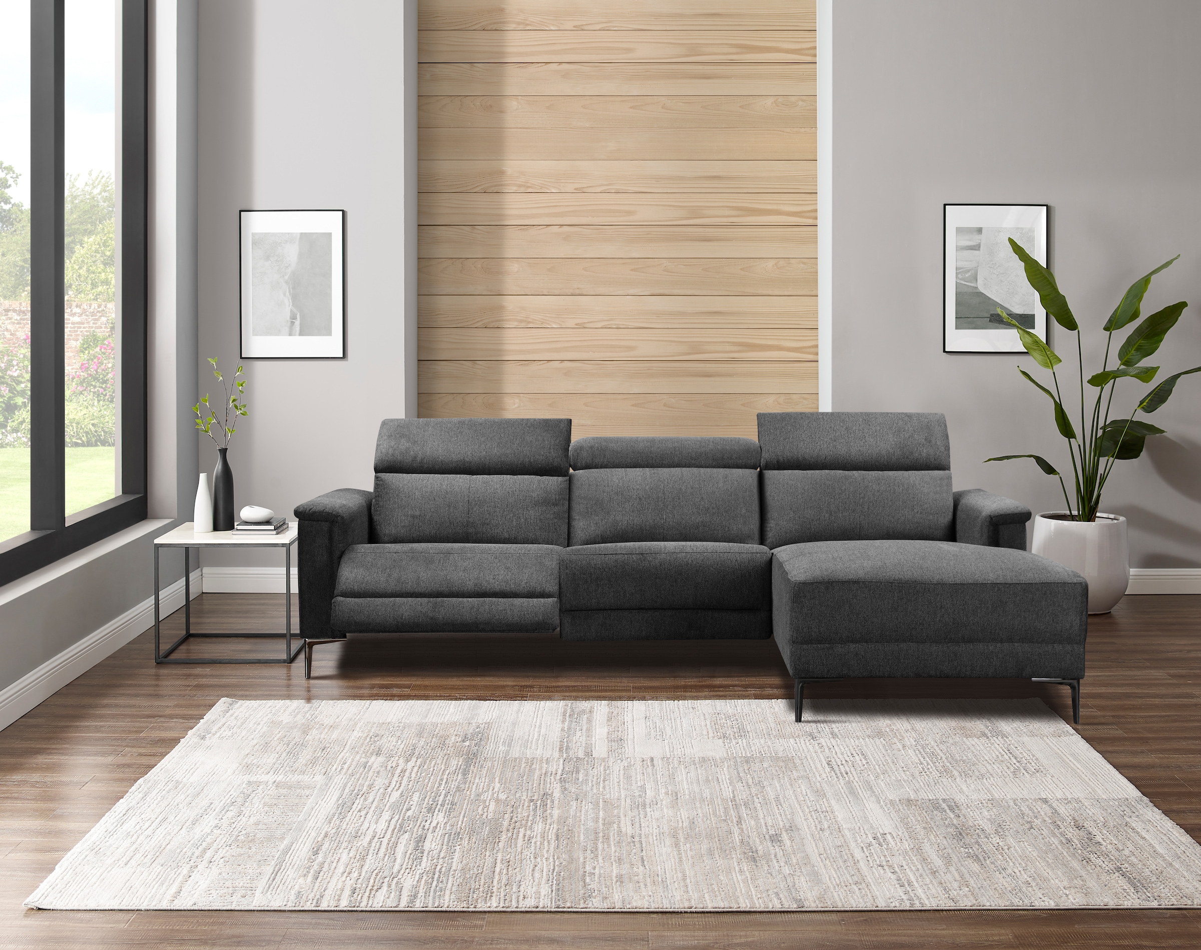 OTTO home "LUND, L-Form, 261cm, man. o. elektr. Relaxfunktion (mit USB-A)" günstig online kaufen