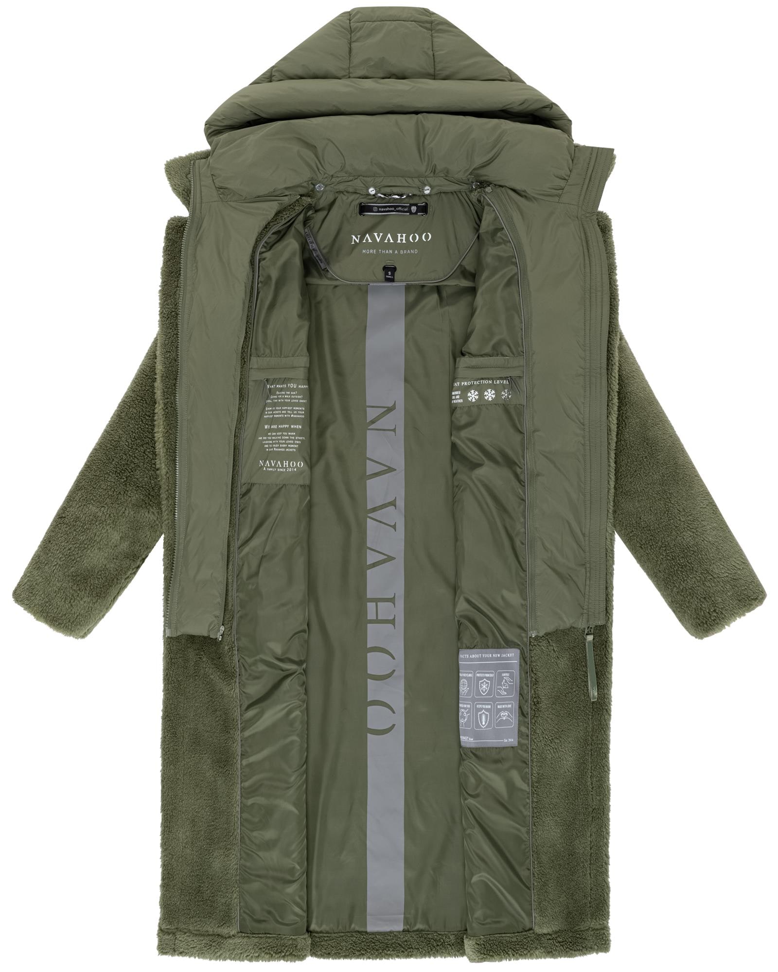 Navahoo Wintermantel »Teddyzauber 14«, Plüschmantel aus Teddyfleece mit abnehbmarem Krageneinsatz