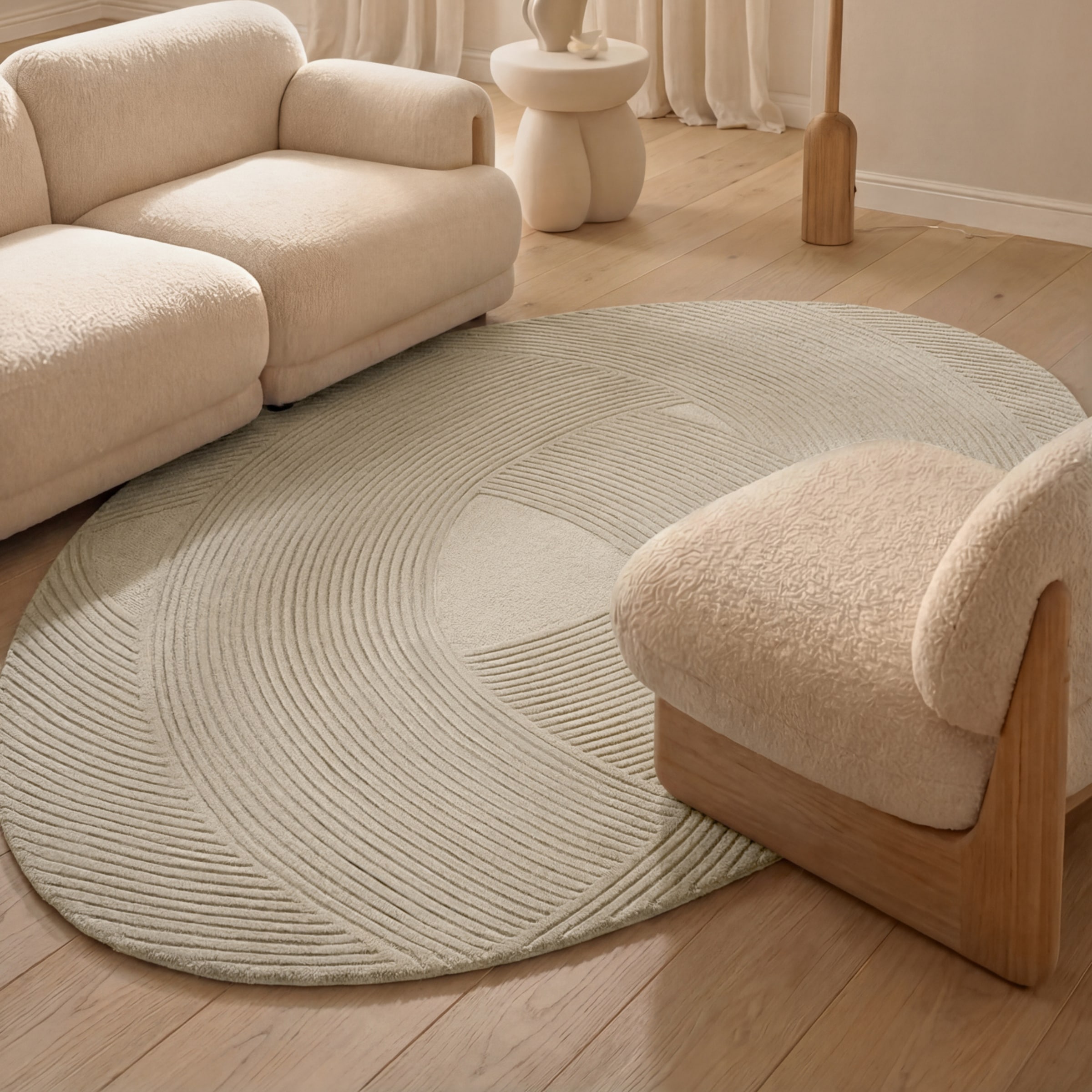 Ted Baker Wollteppich »Wollteppich Victoria« rechteckig 18 mm Höhe Naturteppich Wolle, Hoch-Tief-Design, Wohnzimmer, Schlafzimmer