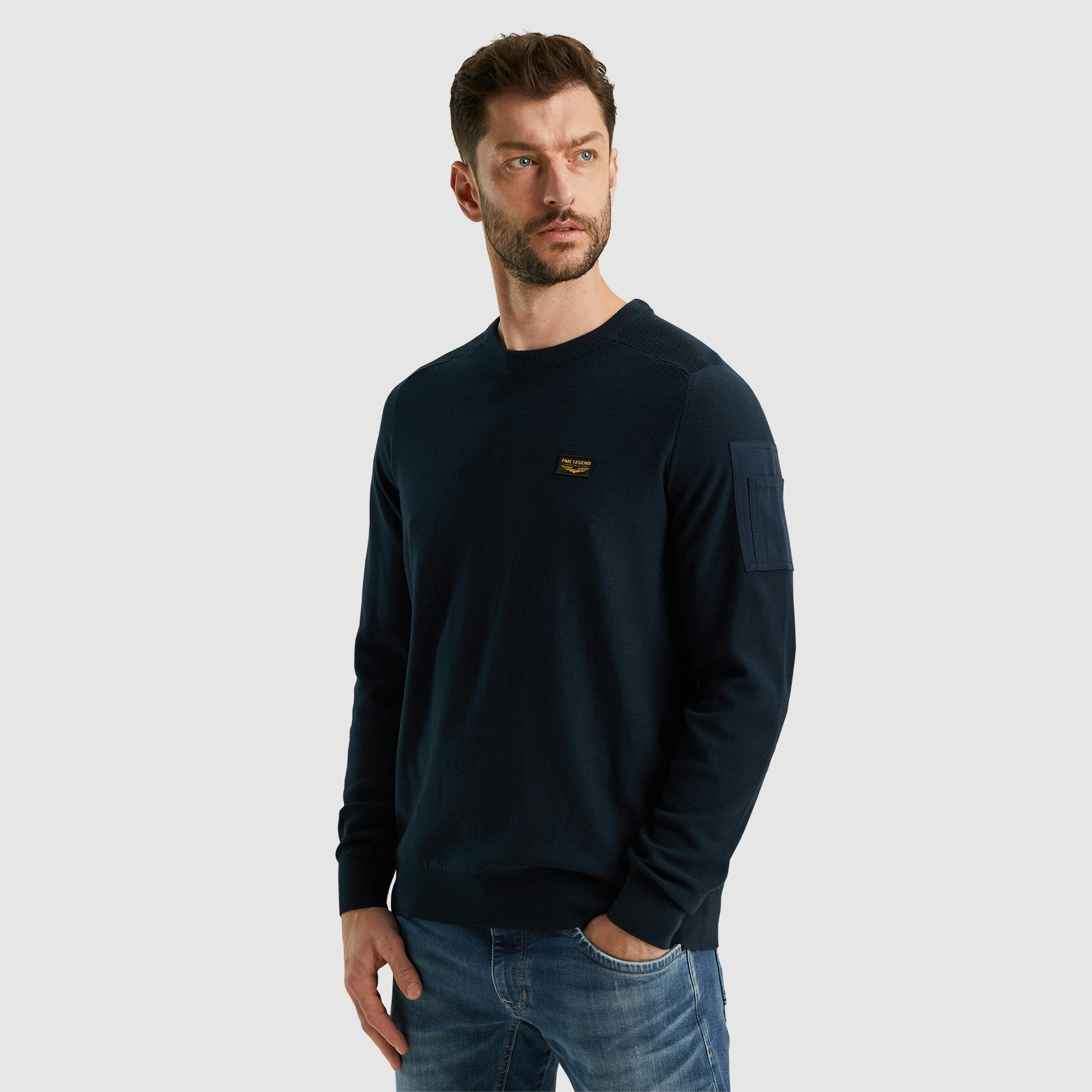 PME Legend Herren Rundhals Pullover R-NECK AMERICAN CLASSIC BUCKLEY KNIT - günstig online kaufen