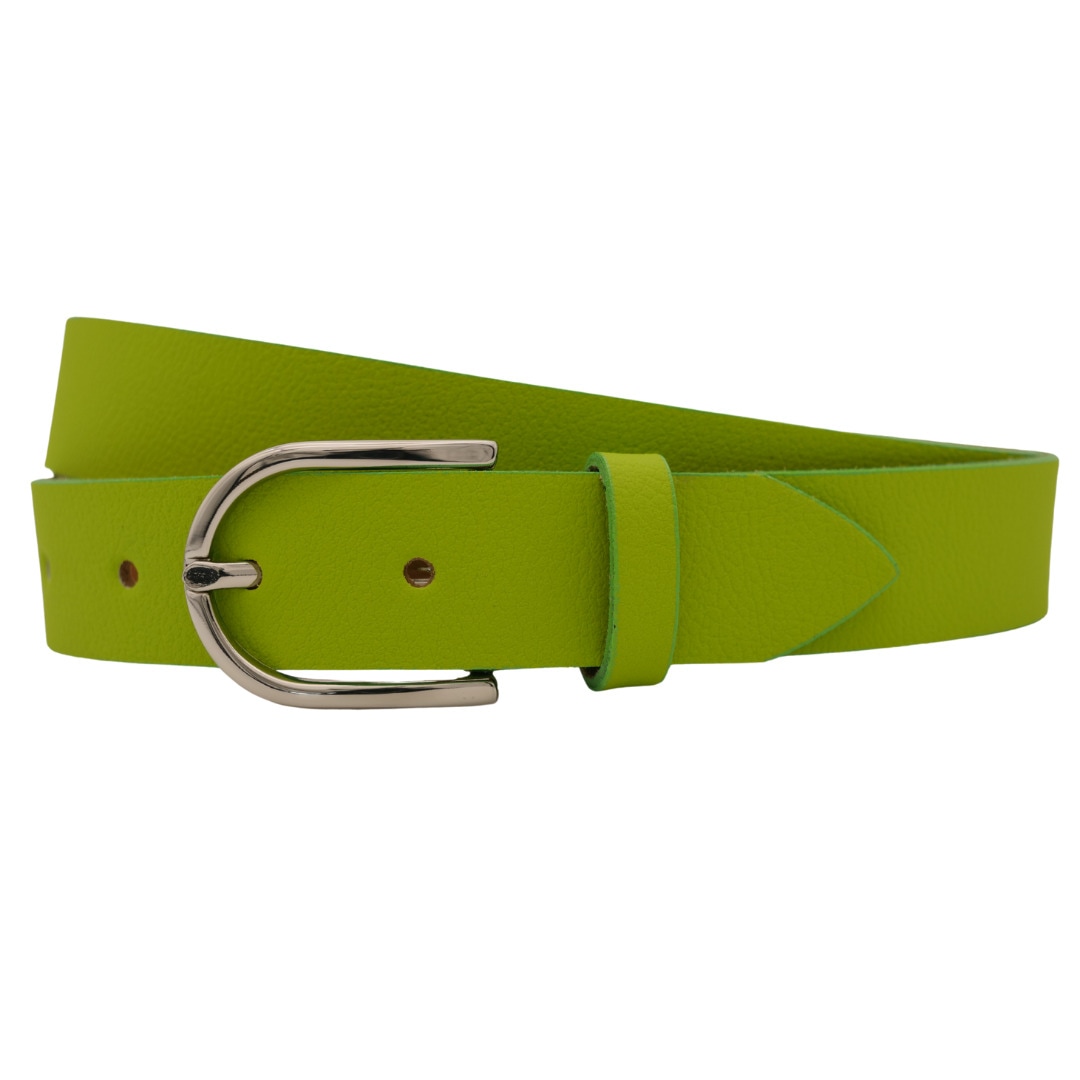 Ledergürtel ANNAMATONI "AnnaMatoni Ledergürtel Glora Ledergürtel Glora", Damen, Gr. TW85 - 100cm Gesamtlänge, grün (grün 500), 100% Leder, Gürtel Ledergürtel