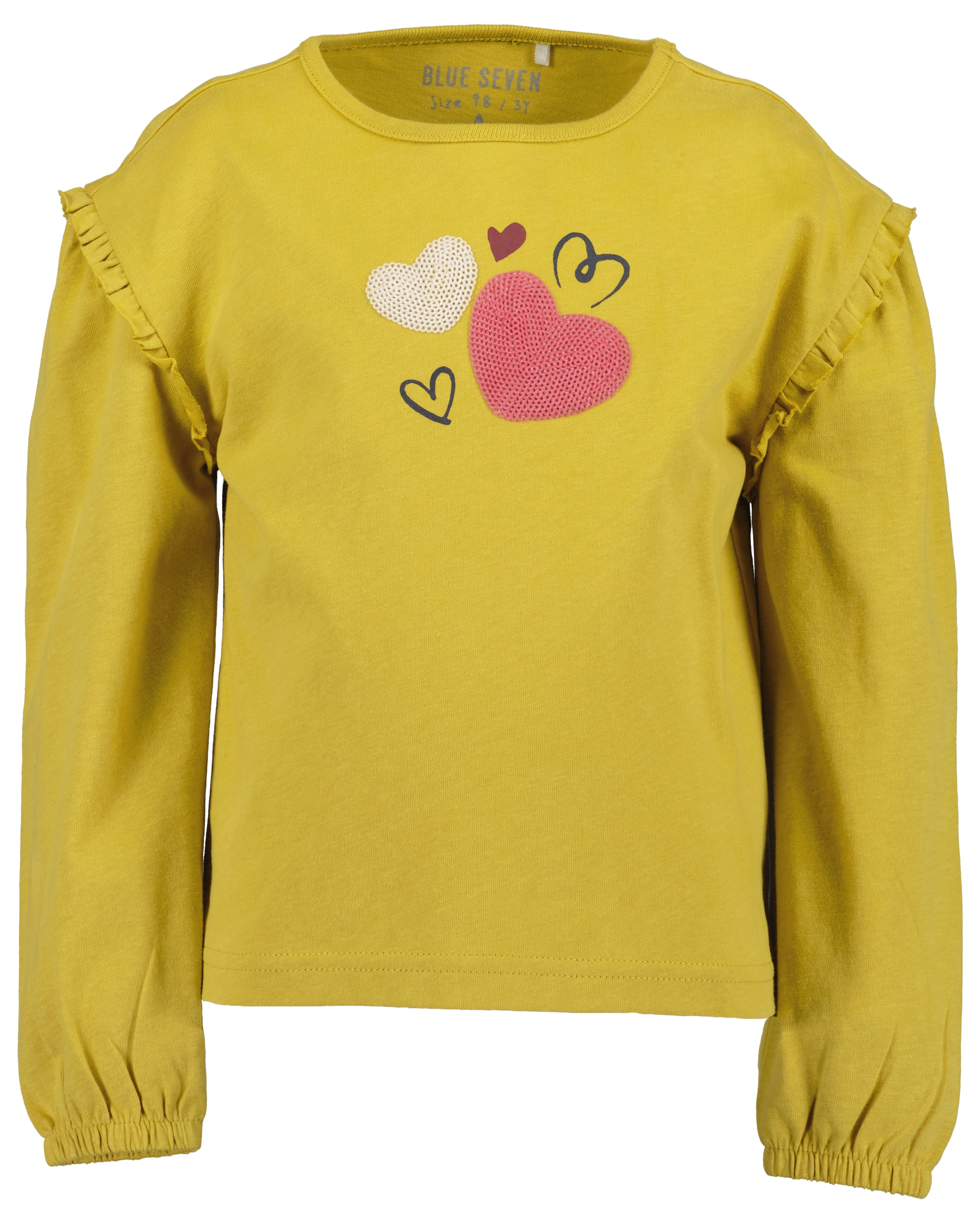 BLUE SEVEN Mädchen Langarmshirt "Blue Seven Langarmshirt"1670, dotter, Gr. 110, 100% Baumwolle, Shirts