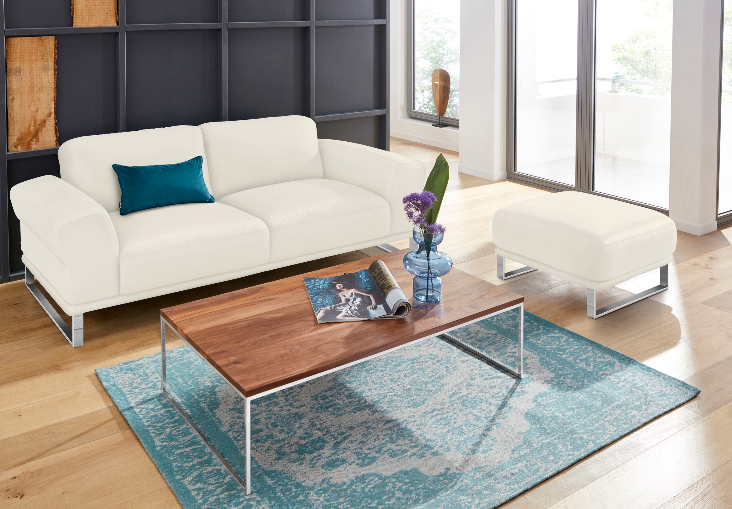 W.SCHILLIG 2,5-Sitzer »montanaa«, mit Metallkufen in Chrom glänzend, Breite 212 cm