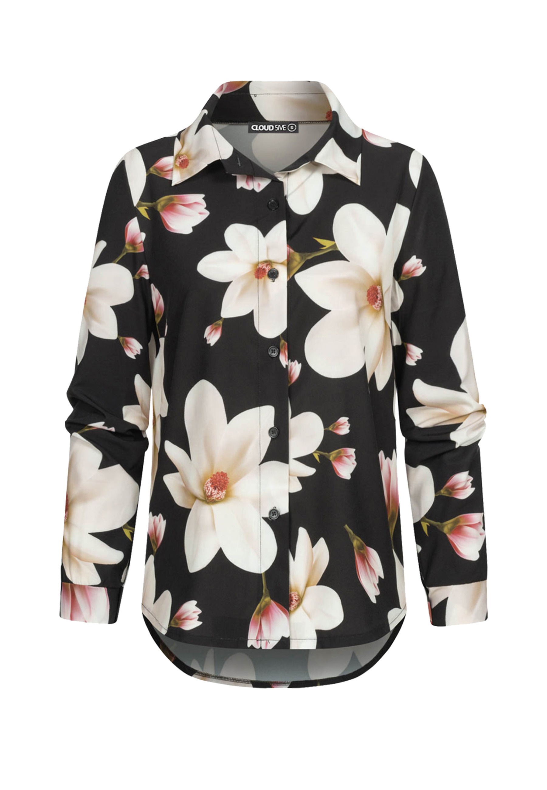 CLOUD 5IVE Langarmhemd "CLOUD 5IVE Langarm-Bluse mit Knopfleiste u. Blumenprint"