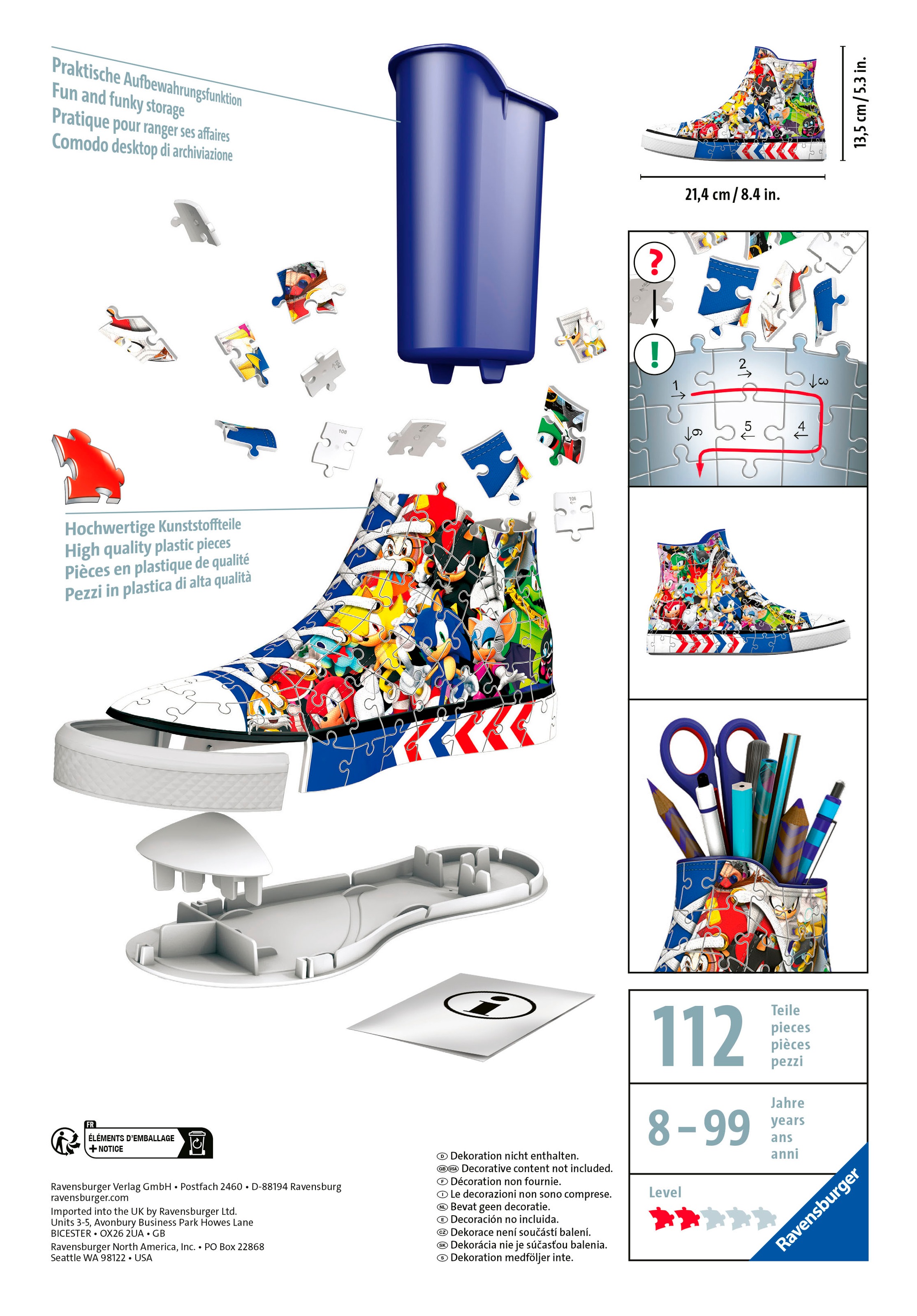Ravensburger Puzzle »Sneaker Sonic the Hedgehog«, (112 tlg.), Made in Europe