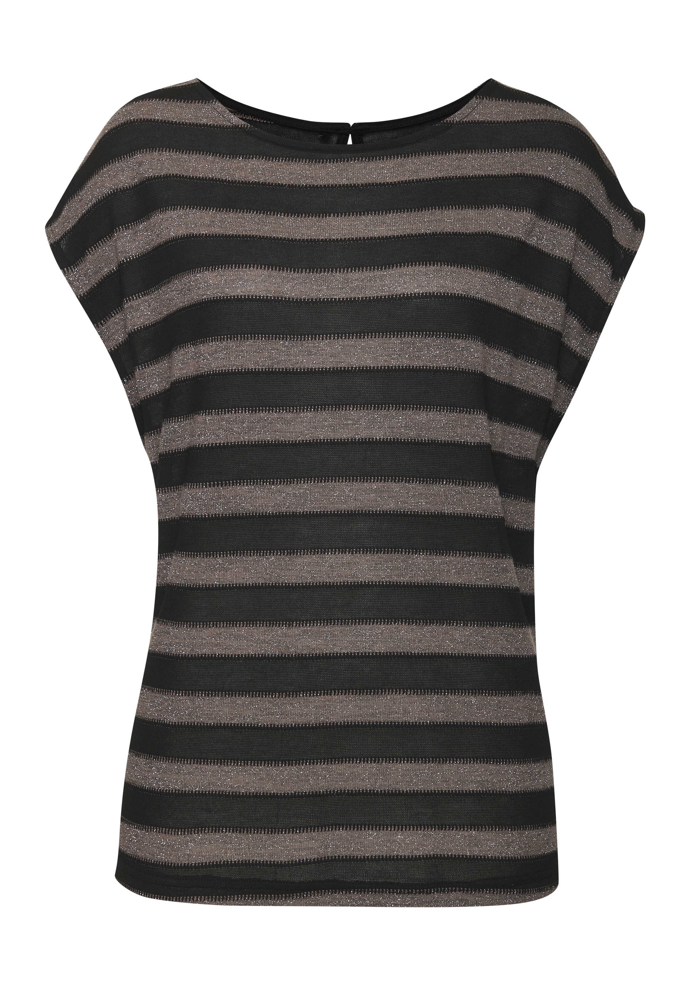 LASCANA T-Shirt »mit elegantem Glitzerstreifen« aus leichter Feinstrickqualität