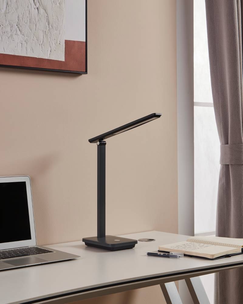 EGLO Tischleuchte »INIESTA LED Tischlampe, Touchsensor, dimmbar, USB«, 1 flammig, Leuchtmittel LED-Modul | LED fest integriert, Leselampe, Schreibtischlampe, 3-step CCT, Kopf verstellbar, 33x35x35cm