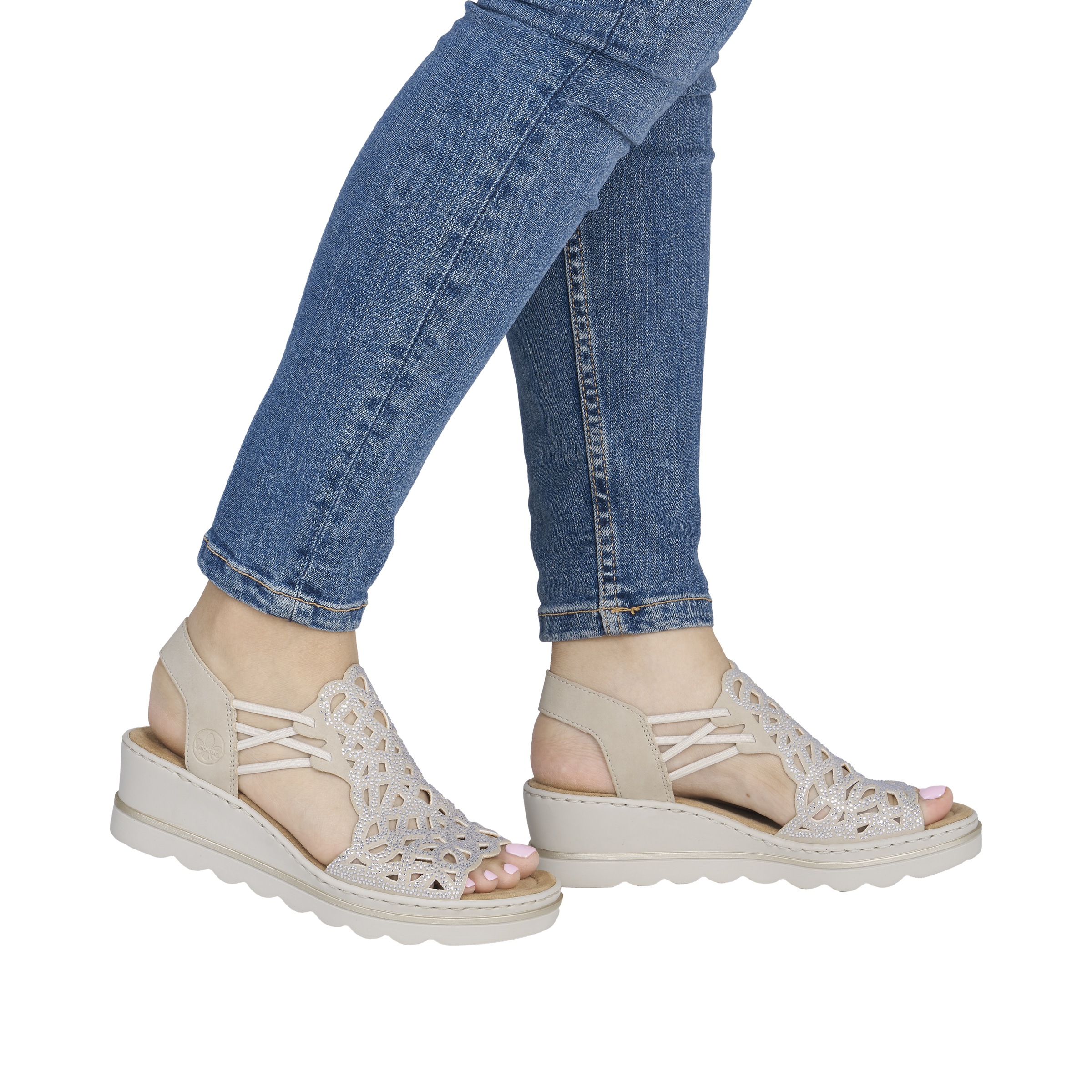 Rieker Wedge Sandal Cream 39 3