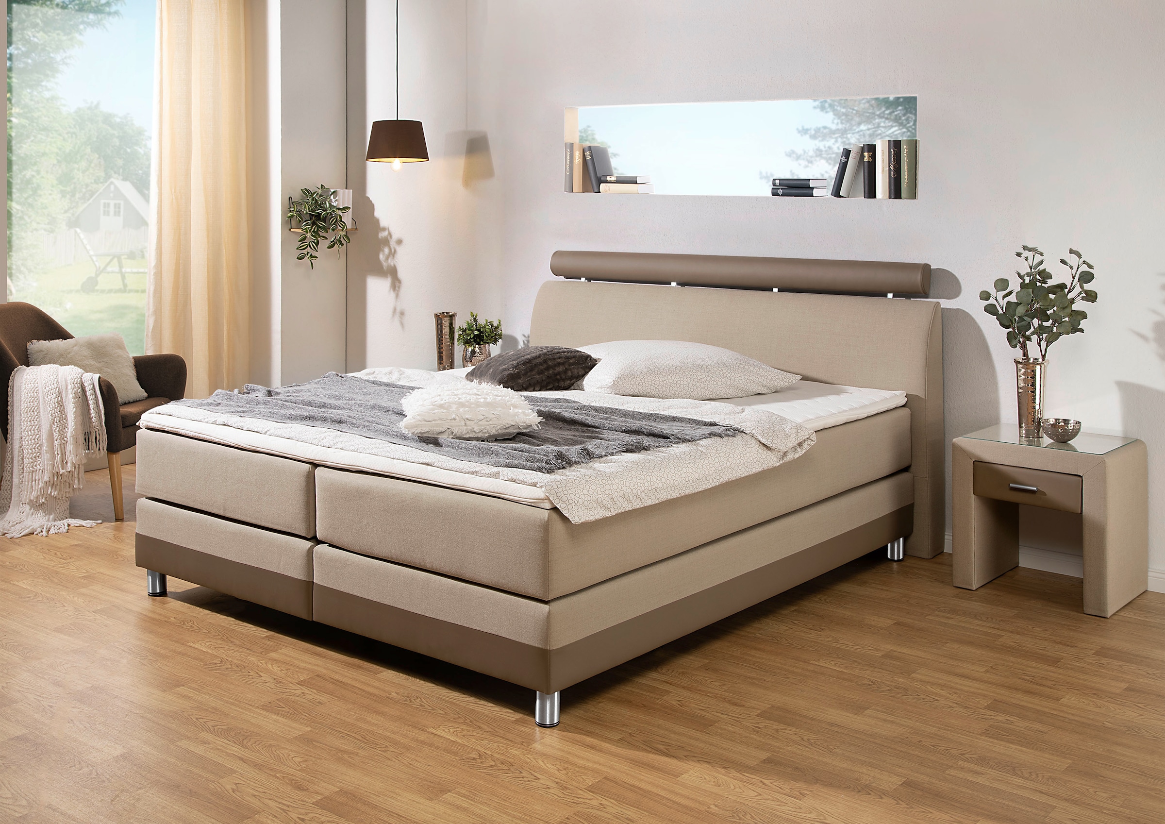 Home affaire Boxspringbett "Rocklin" in H2, H3 oder H4 erhältlich günstig online kaufen