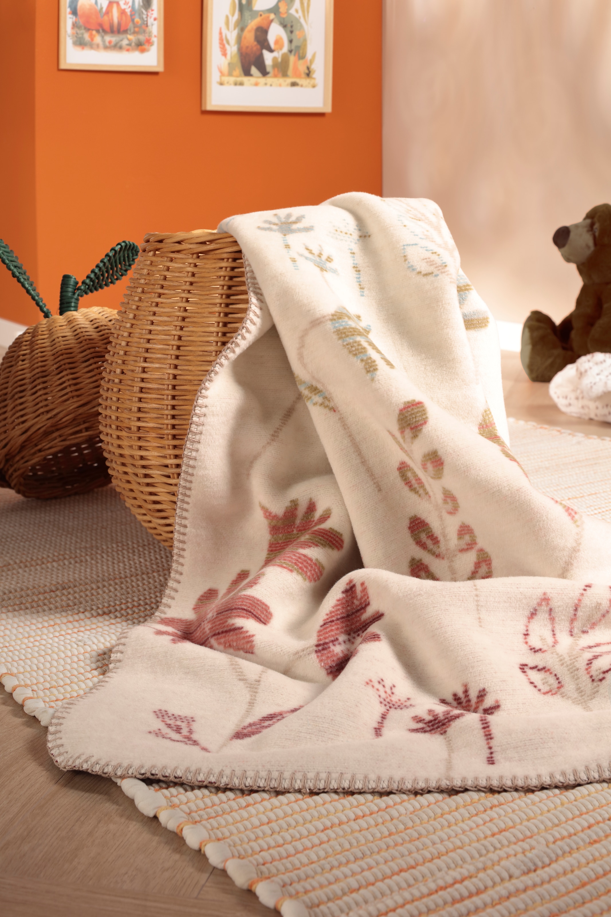 Biederlack Babydecke »Babydecke Wild Flowers«, 75 x 100, mit Zierstich