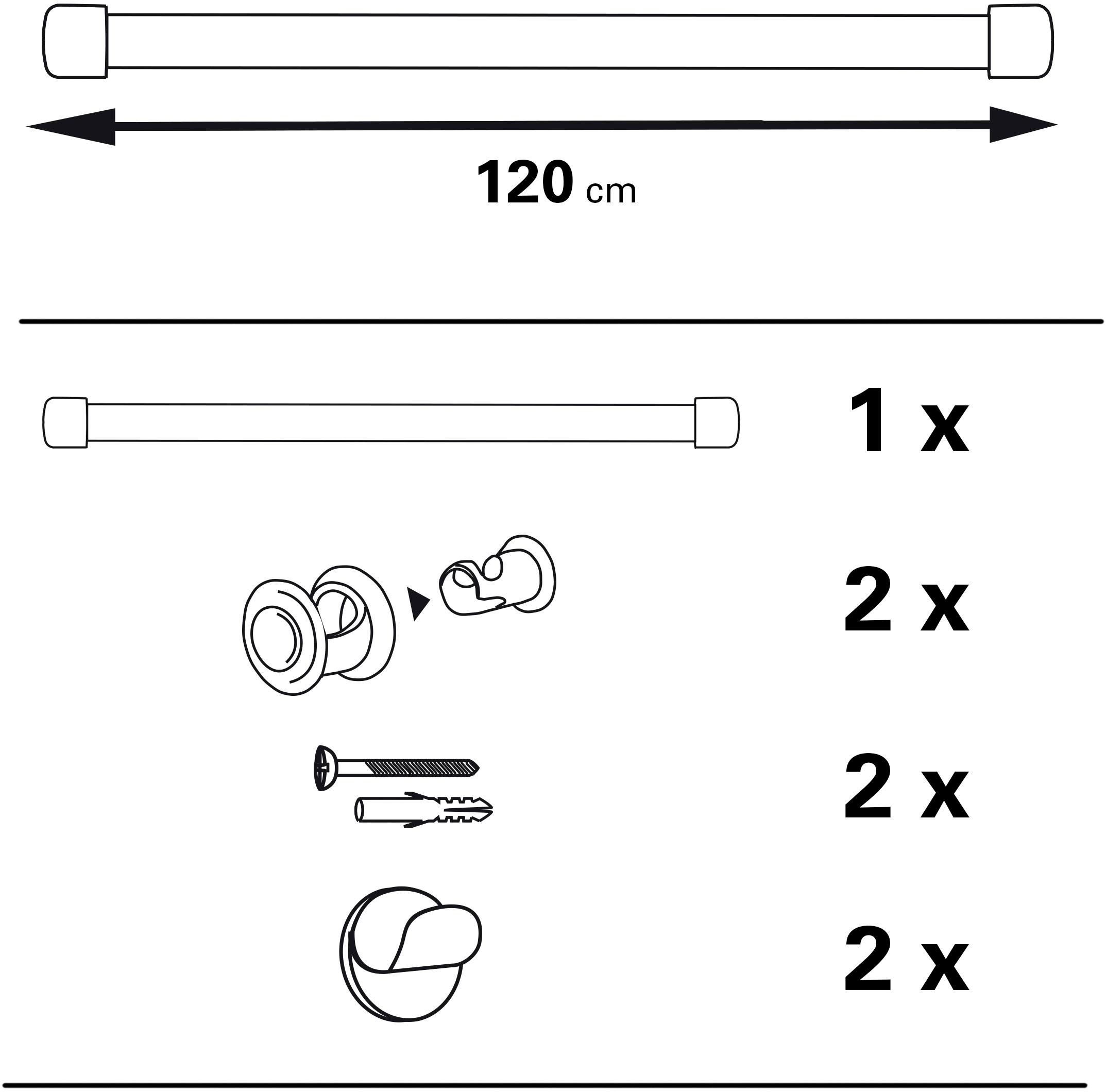 GARDINIA Gardinenstange »Vitragestange Metall«, 1 läufig-läufig, kürzbar, Serie Vitragestange Nevada Ø 12 mm