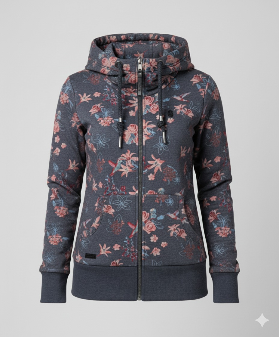 Thumbnail - Ragwear Sweatjacke "NESKA ZIP FLOWERS O" mit extra breiten Bündchen