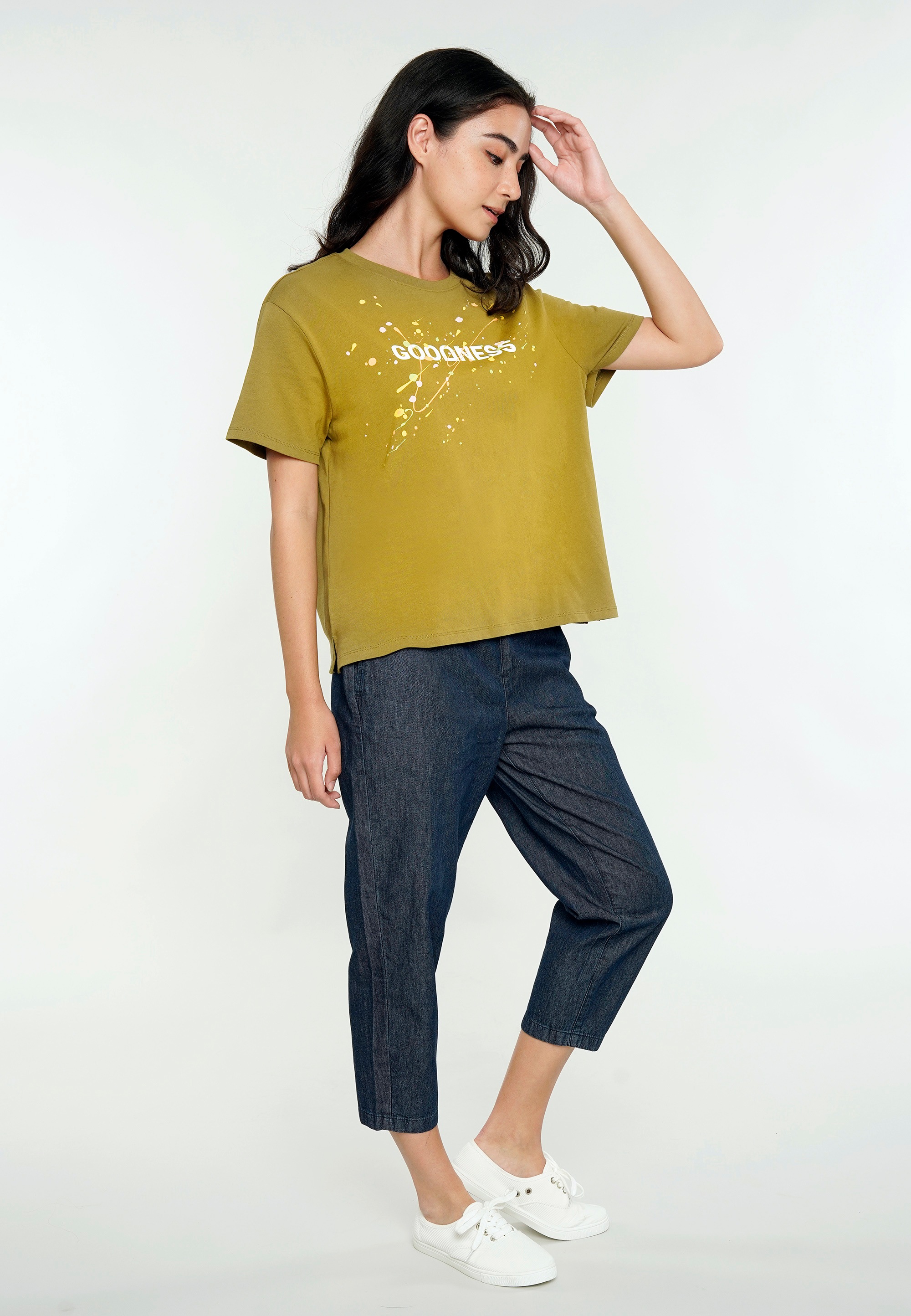 GIORDANO T-Shirt, mit zartem für | BAUR Front-Print bestellen