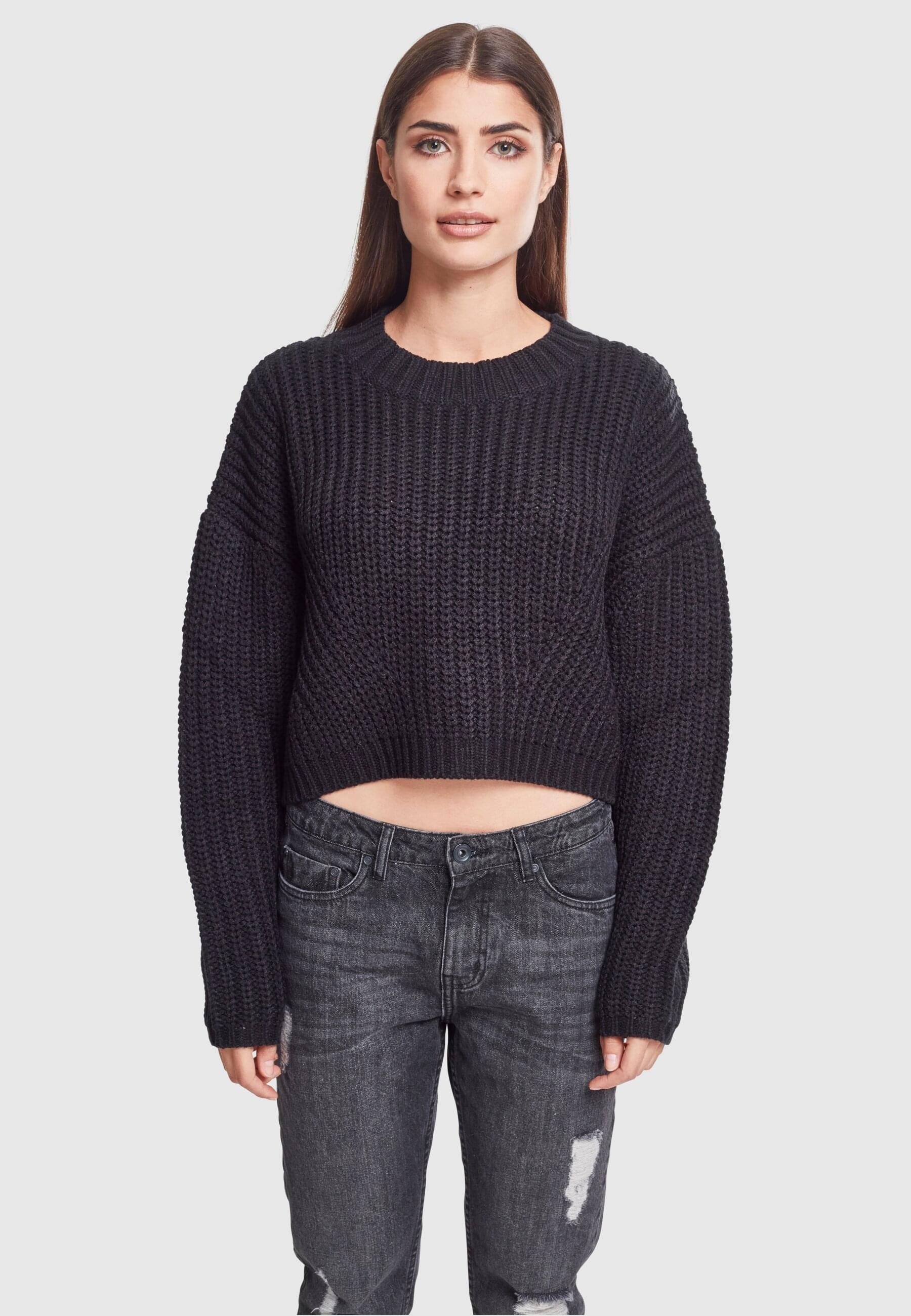 URBAN CLASSICS Rundhalspullover »Urban Classics Damen Ladies Wide Oversize Sweater«, (1 tlg.)