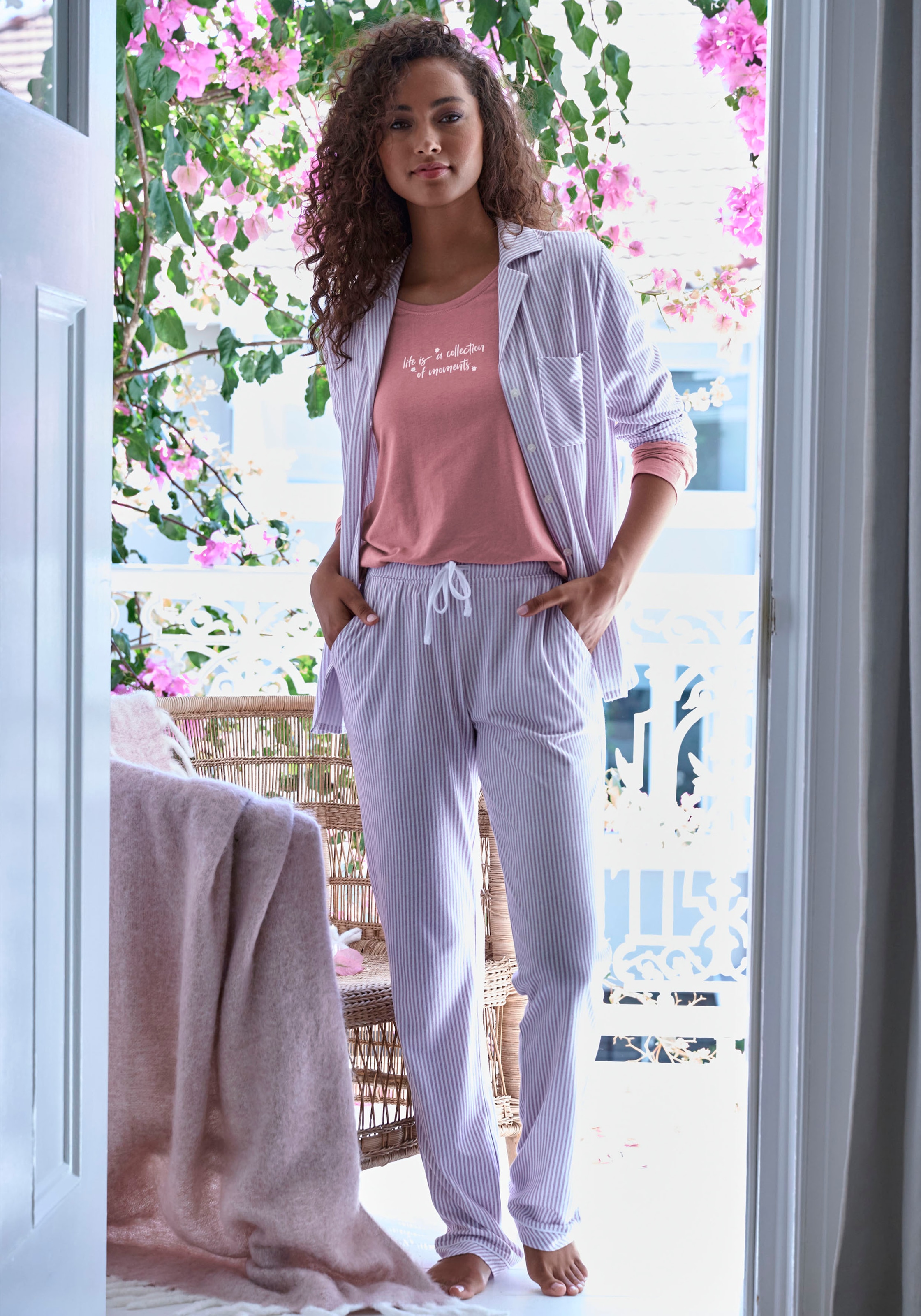 s.Oliver Pyjamaoberteil 1 tlg. mit Frontdruck