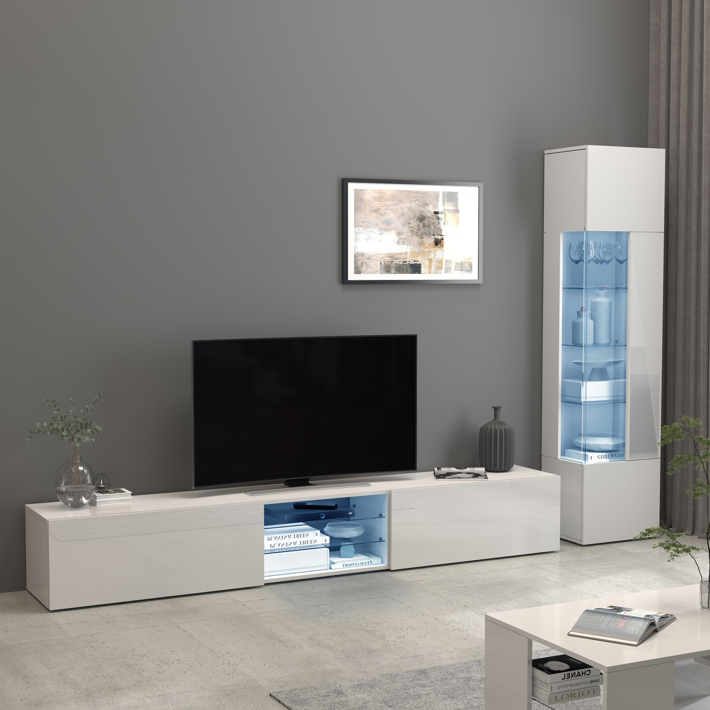 INOSIGN Vitrine »Egypt«, komplett hochglanz lackiert, 1 Glastür mit 3 Glasböden