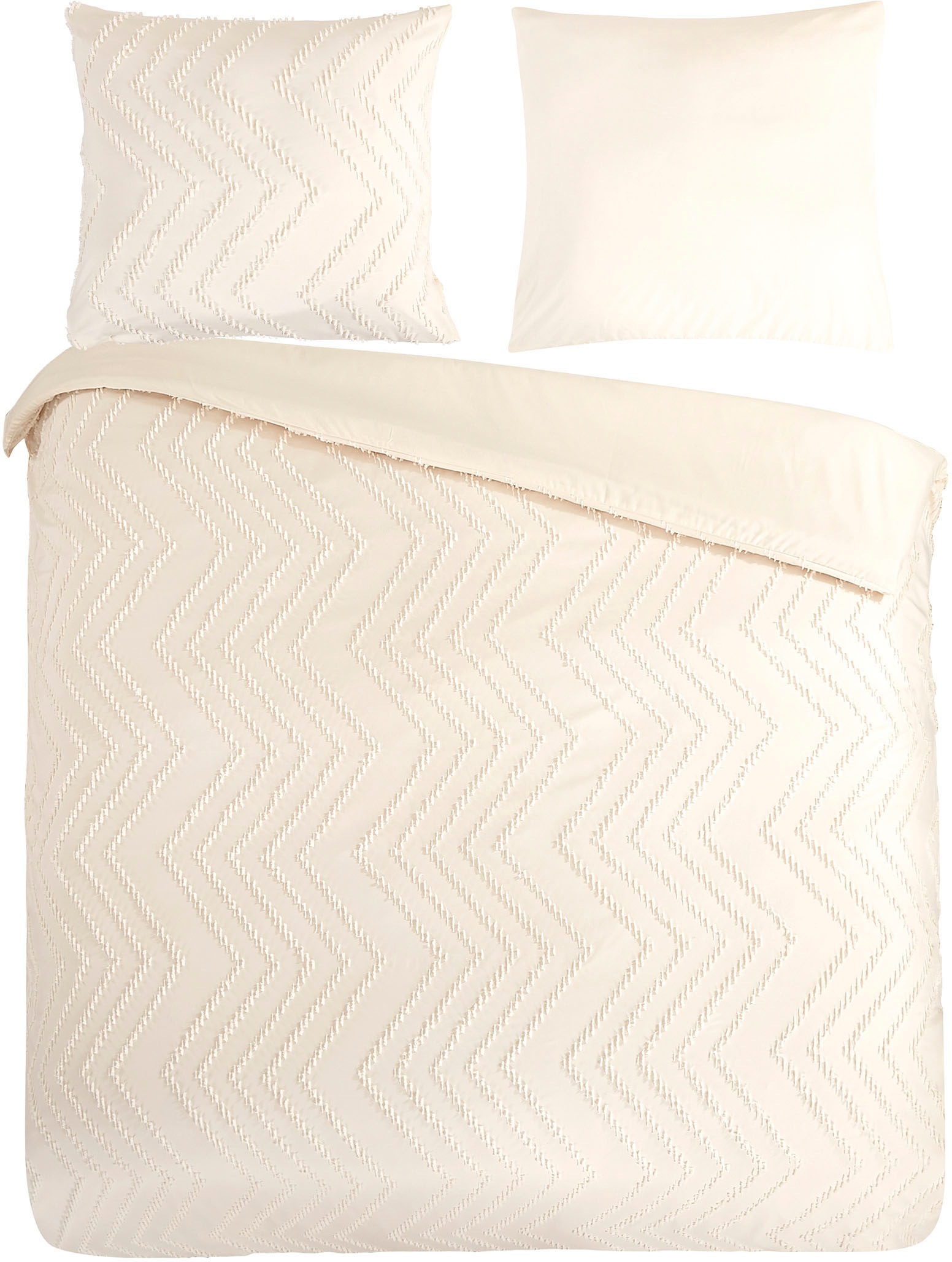 PURE luxury collection Bettwäsche "Zigzag" 3 Stk. tlg. Mikrofaser, 135x200, günstig online kaufen