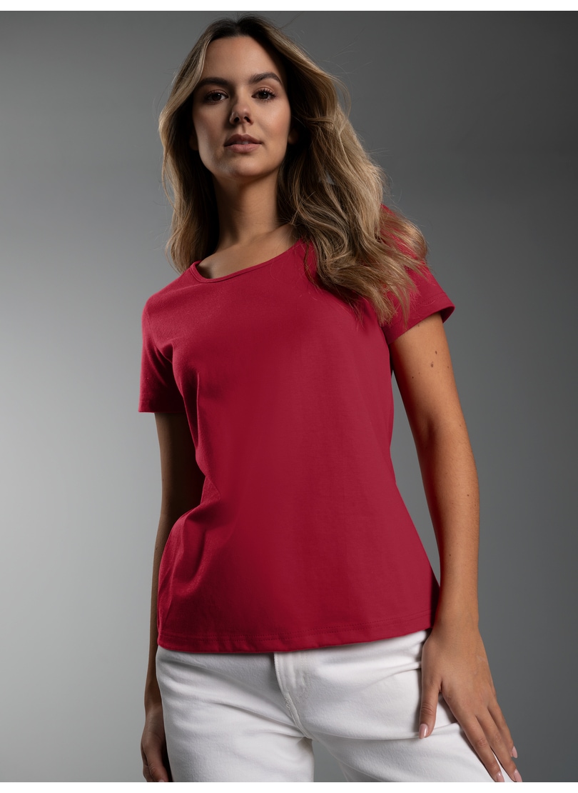 Trigema T-Shirt "TRIGEMA Damen T Shirt aus Biobaumwolle" 1 günstig online kaufen