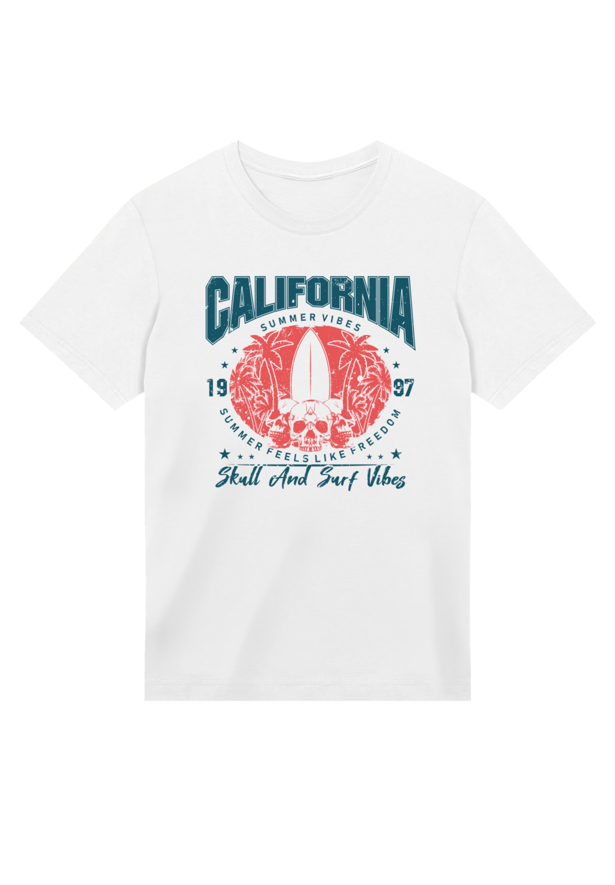 F4NT4STIC T-Shirt »California skull summer vibes«, Premium Qualität