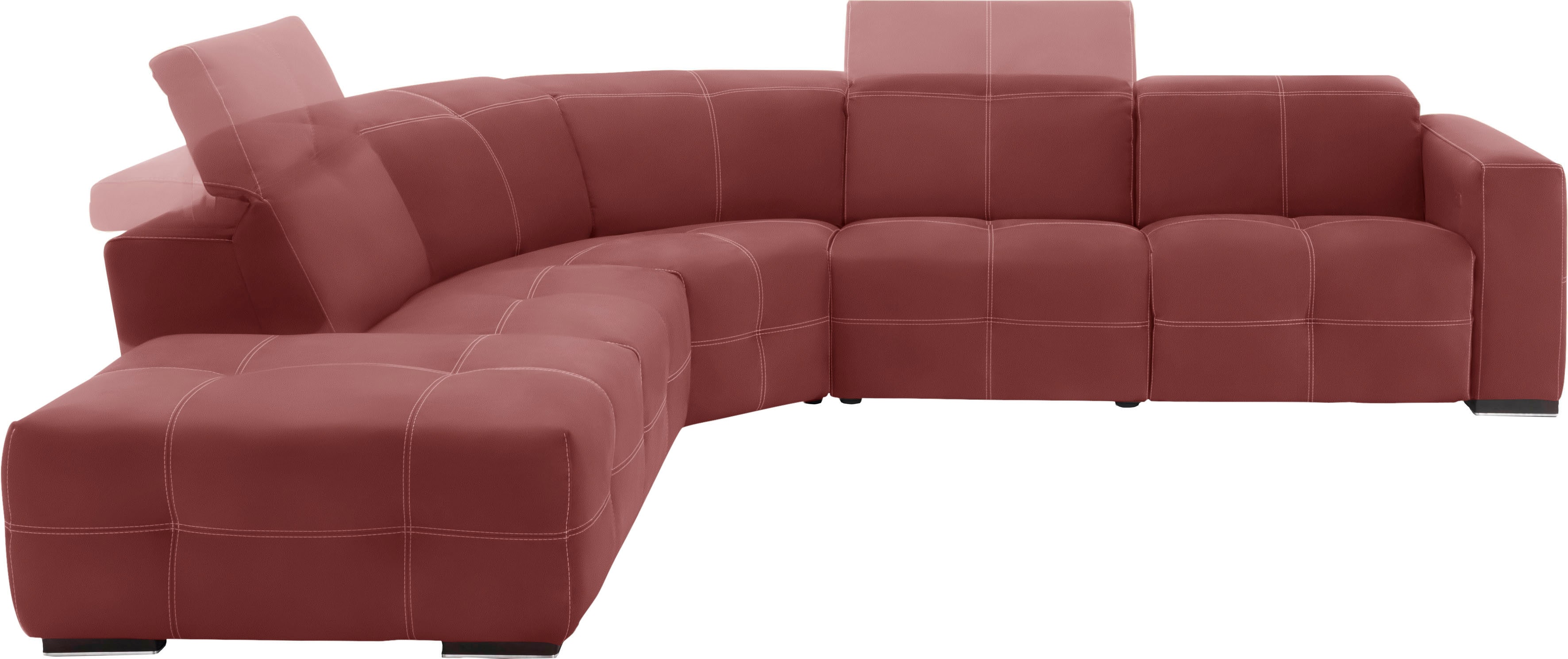 Egoitaliano Ecksofa "Sauvanne, Designsofa der Extraklasse, elegant und bequem, L-Form" wahlweise mit elektrischer Relaxfunktion, Kopfteilverstellung