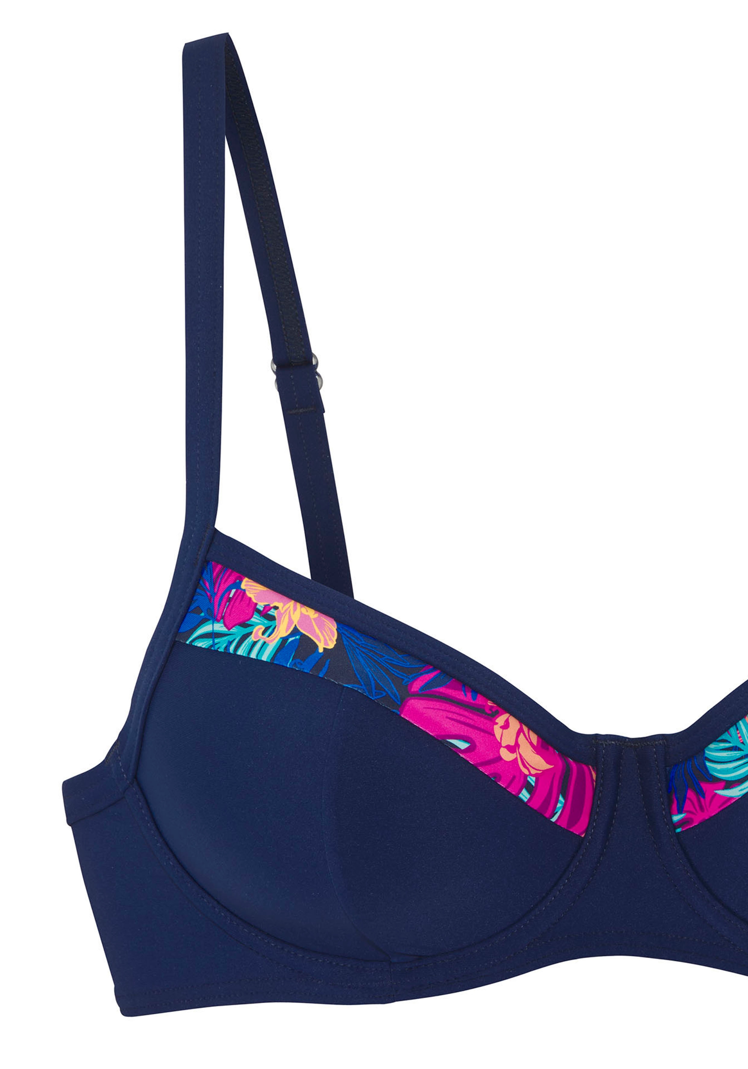 Thumbnail - LASCANA Bügel-Bikini-Top "Exotic", mit bedruckter Blende an den Cups