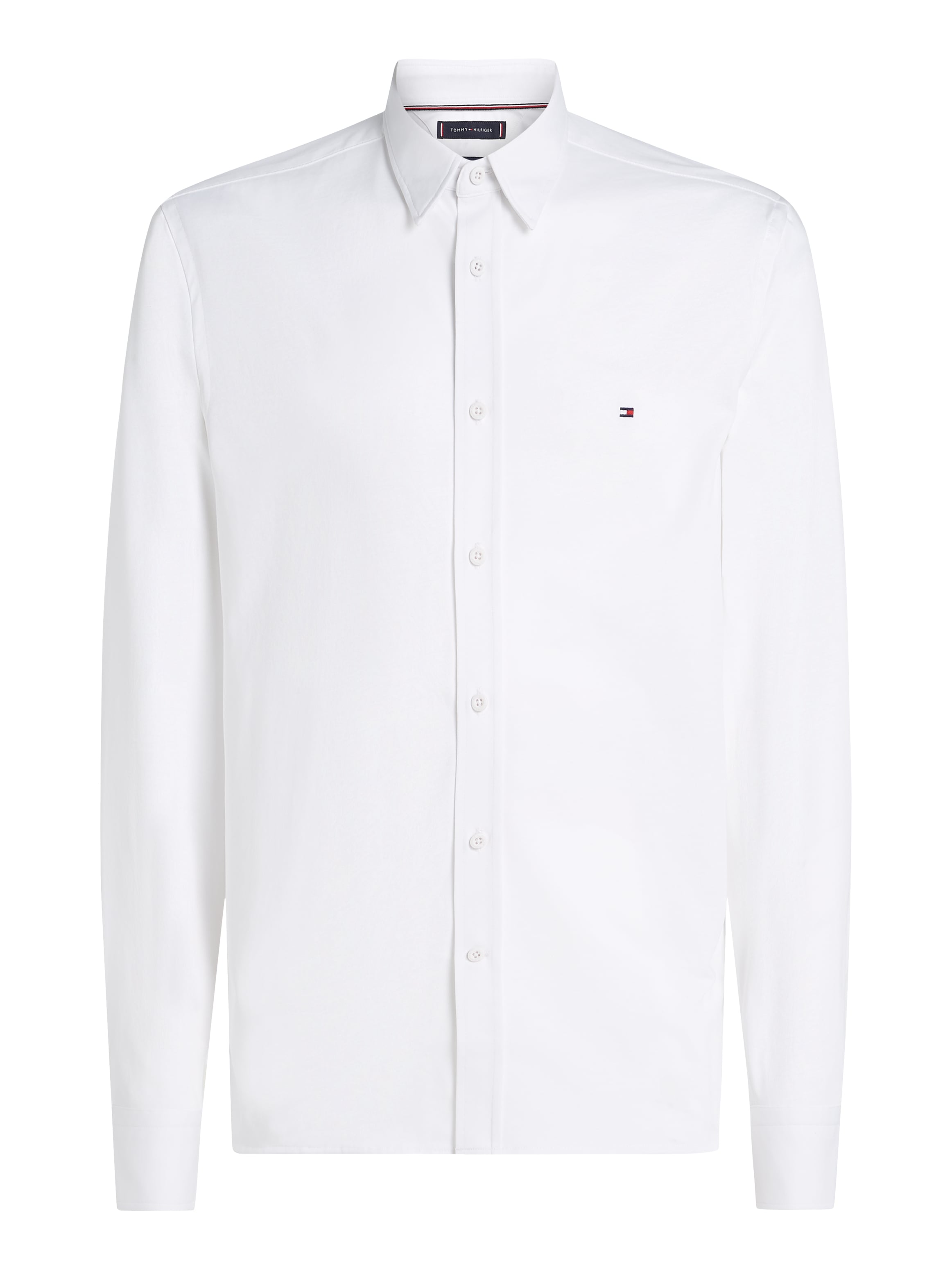 Tommy Hilfiger Businesshemd »PERFORMANCE KNIT SOLID SF SHIRT«, mit Logostickerei