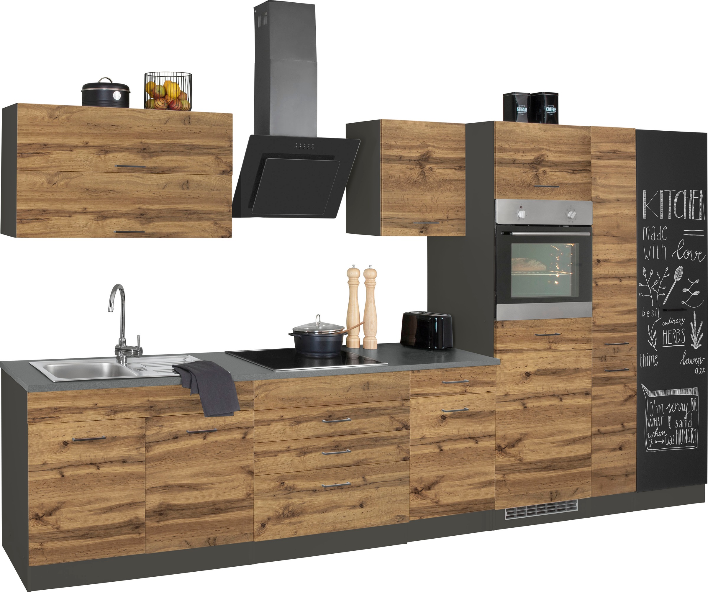 KOCHSTATION Küchenzeile "KS-Trier" mit E-Geräten, Breite 370 cm günstig online kaufen