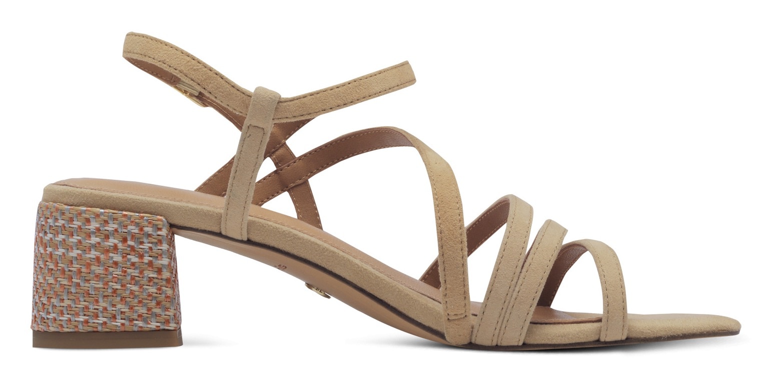 Tamaris Sandalette, Blockabsatz, Abendschuh, Sommerschuh mit verstellbarer Schnalle