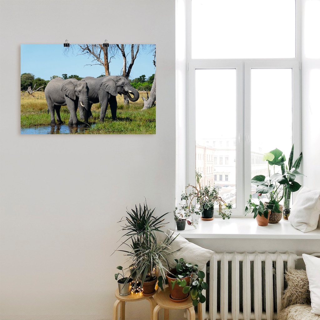 Artland Wandbild »Afrikanische Elefanten«, Wildtiere, (1 St.)