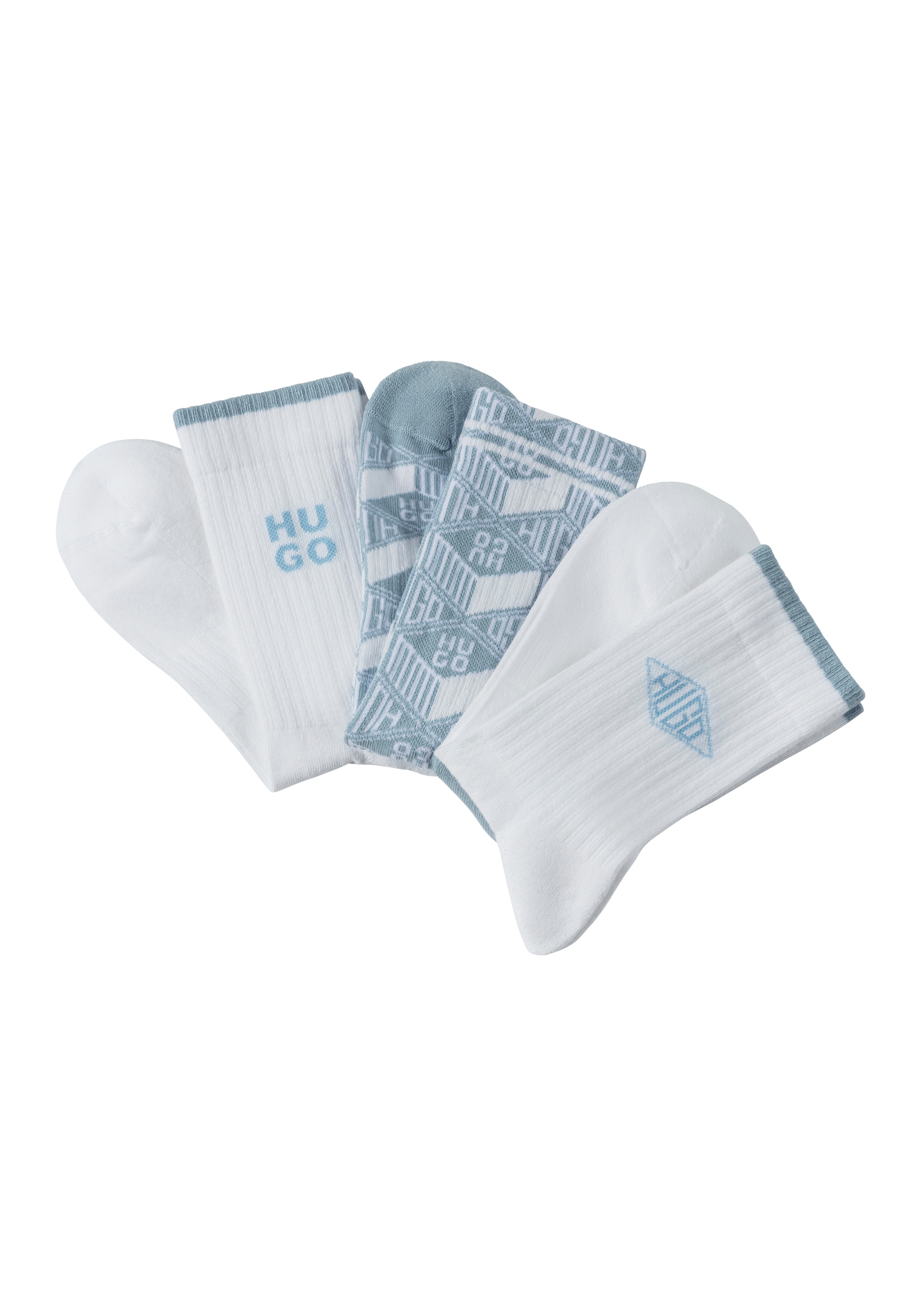 HUGO Underwear Socken 3 Stk. tlg. mit kontrastfarbenen Logo günstig online kaufen