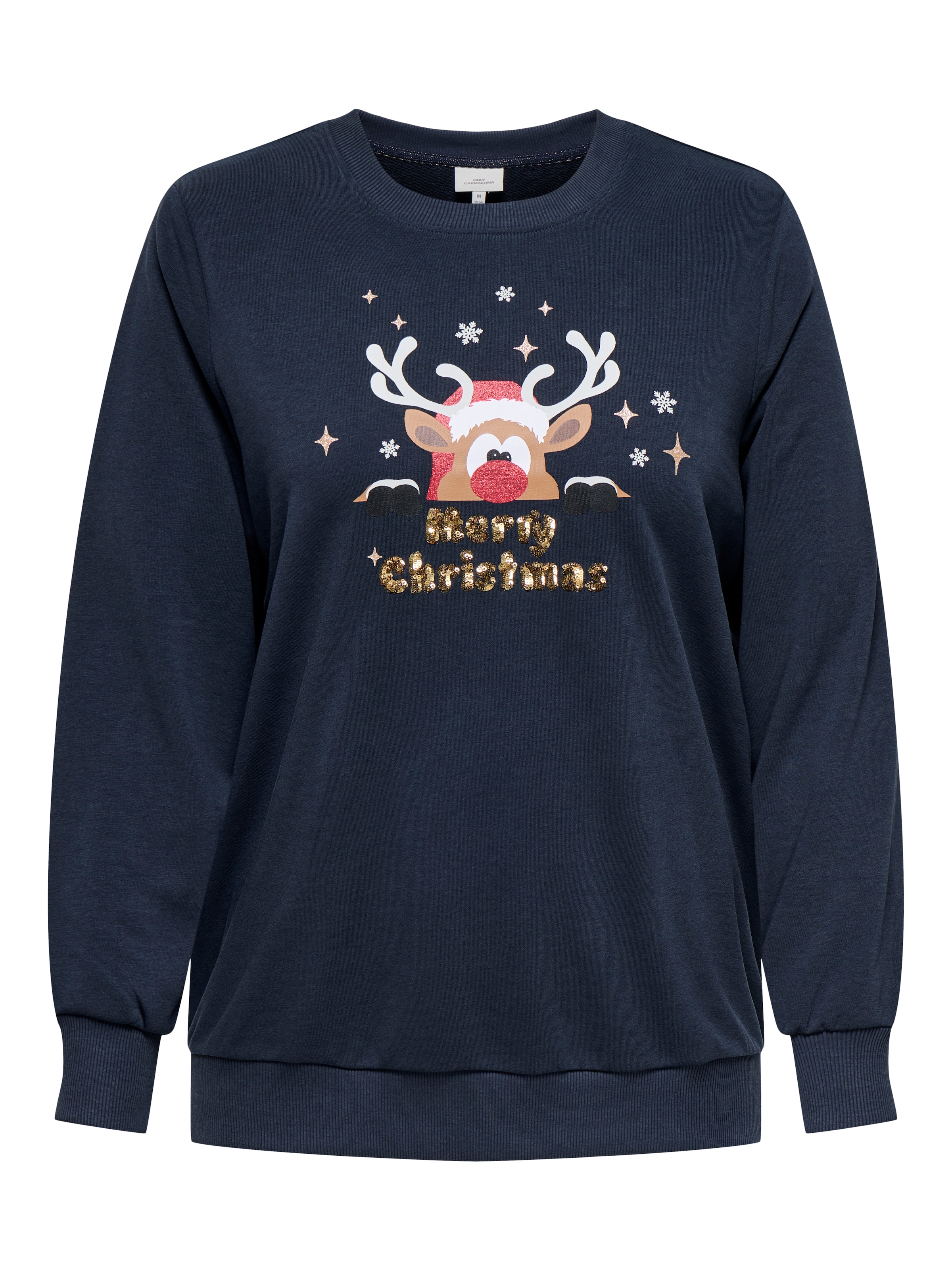 ONLY CARMAKOMA Sweatshirt "CARXMAS SNOW LS O-NECK SWEAT SWT", Baumwollmisch günstig online kaufen